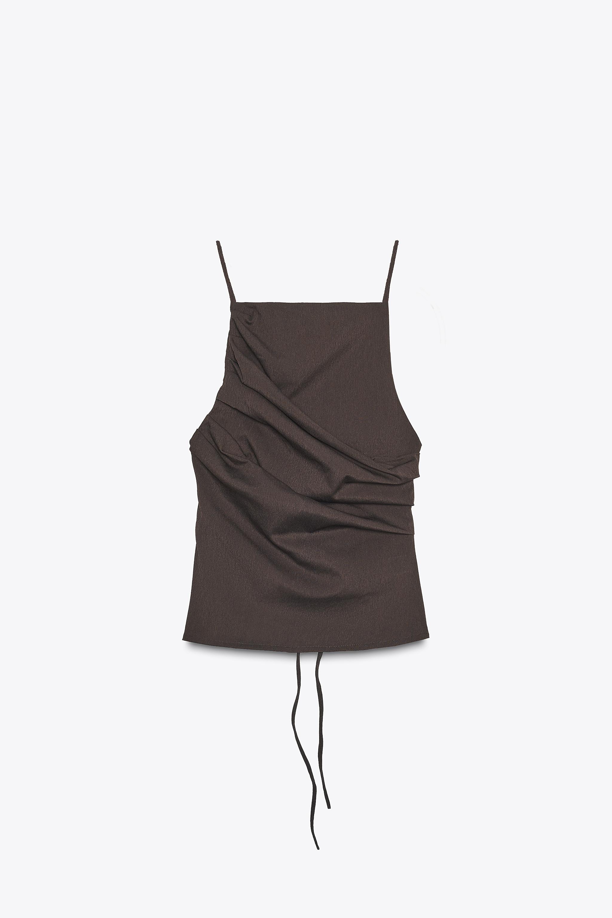 Pleated Backless Top