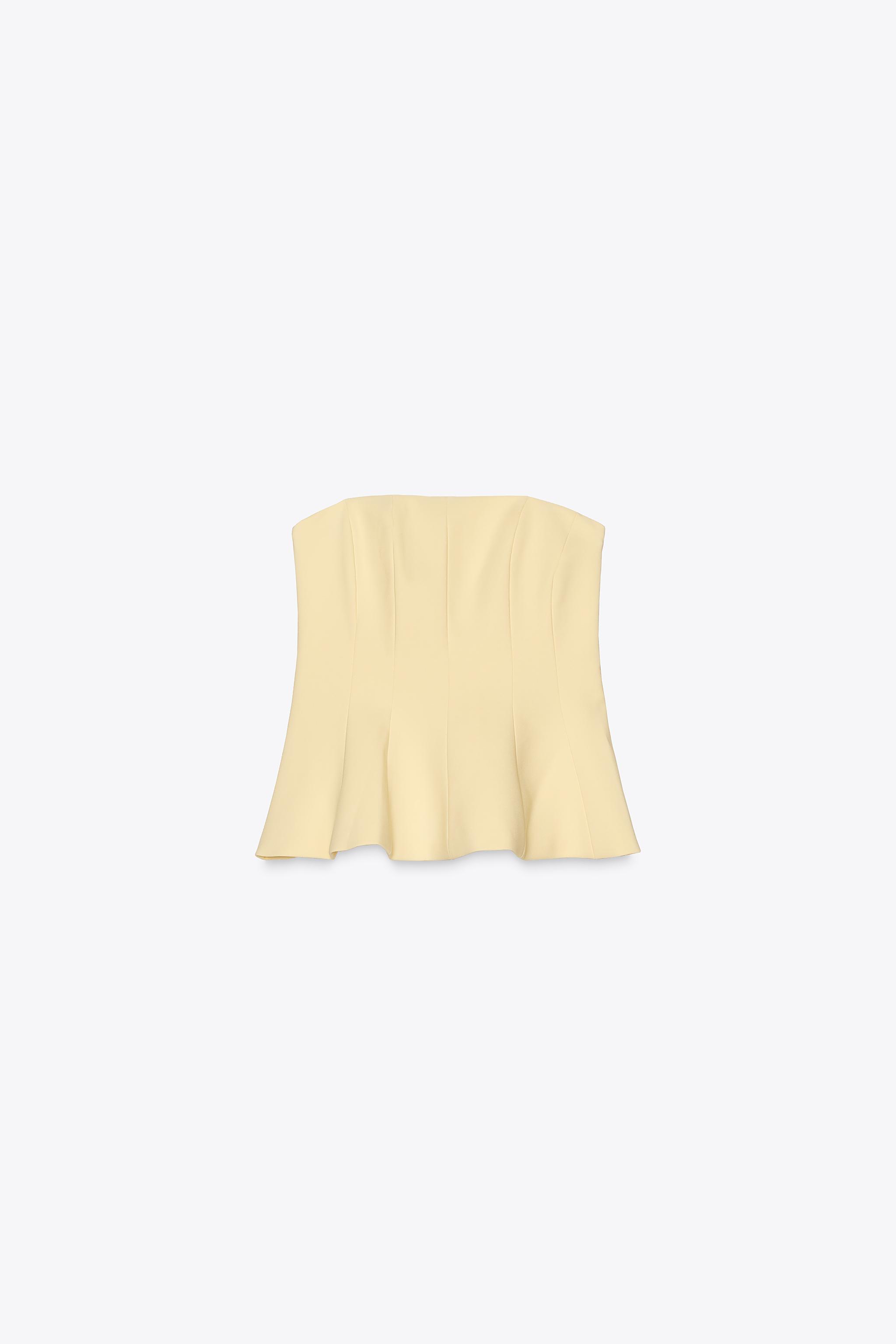 Strapless peplum top