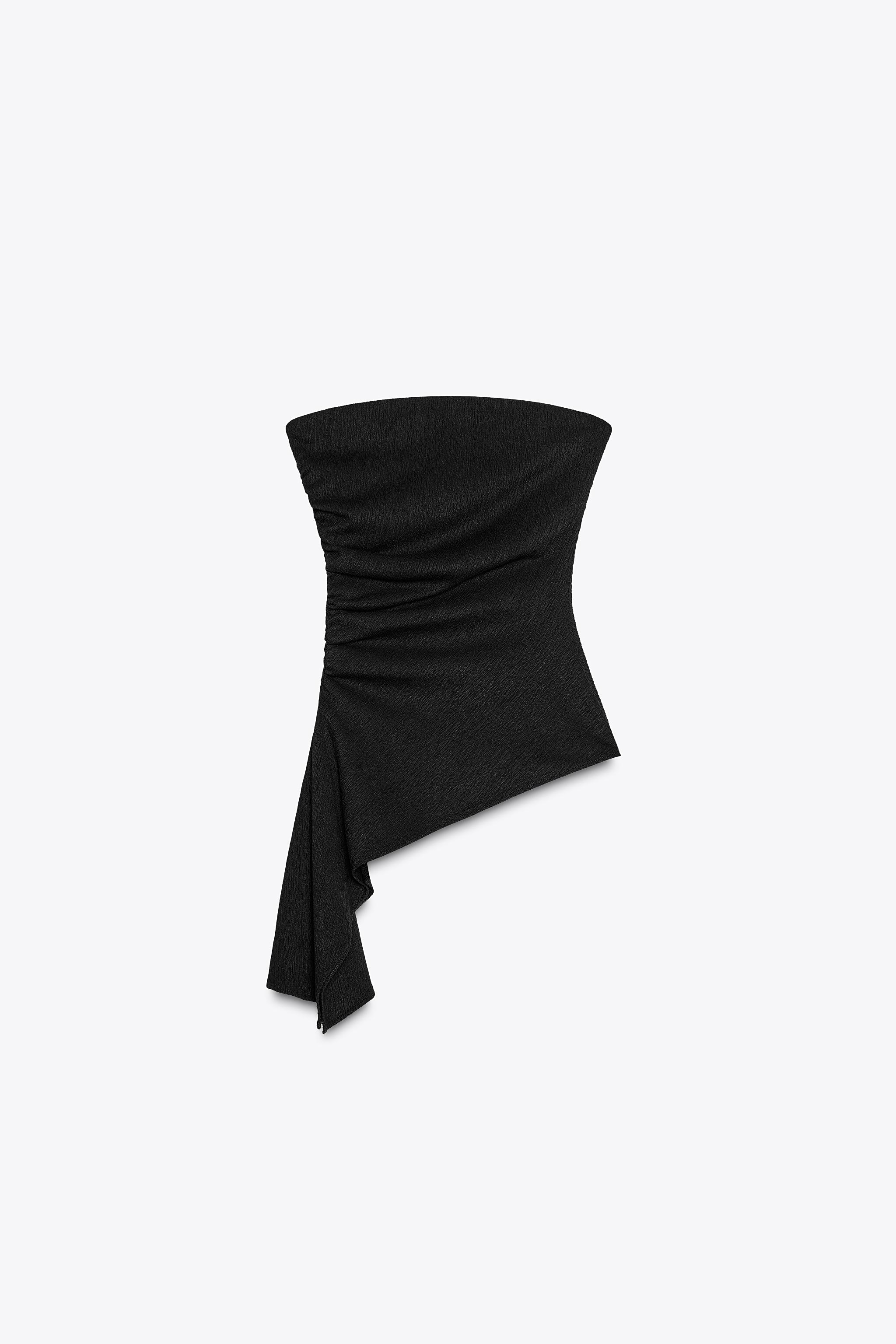 Strapless textured top