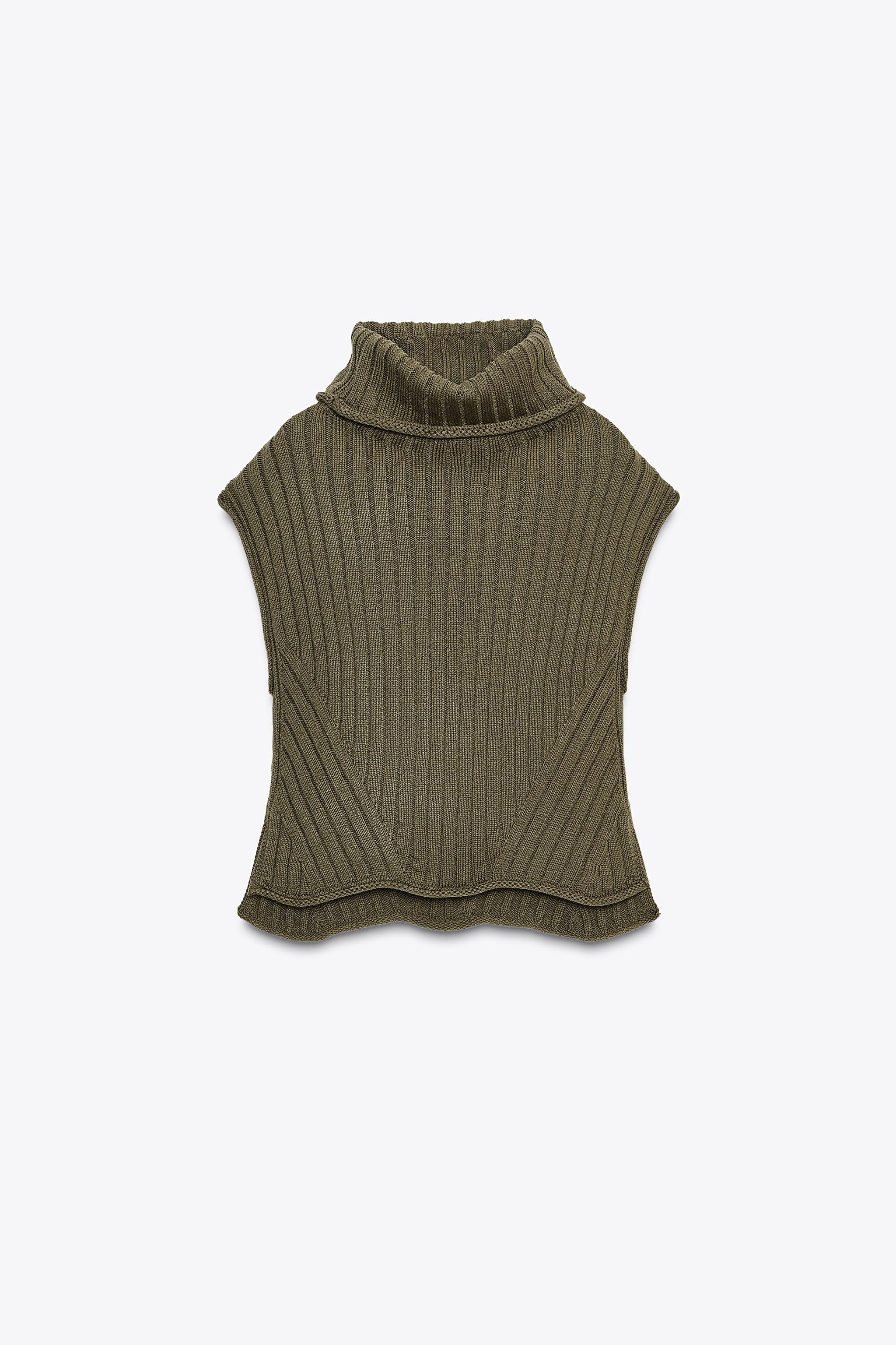 Knitted high neck vest