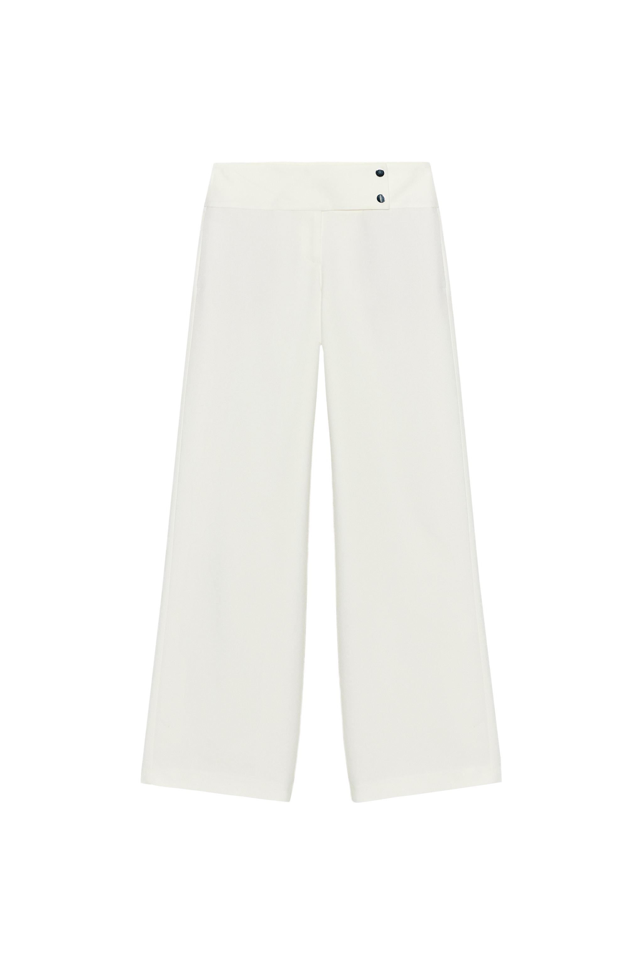High-waist straight trousers