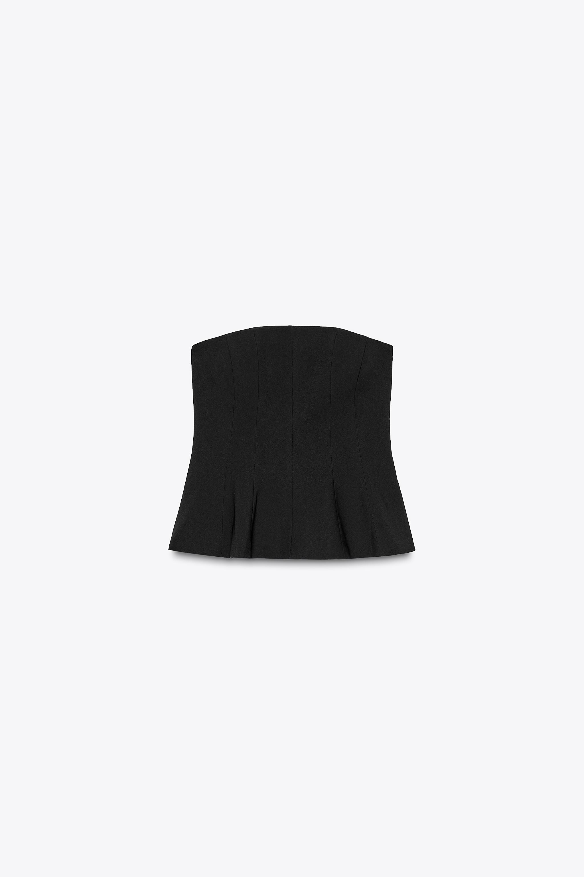 Peplum strapless top
