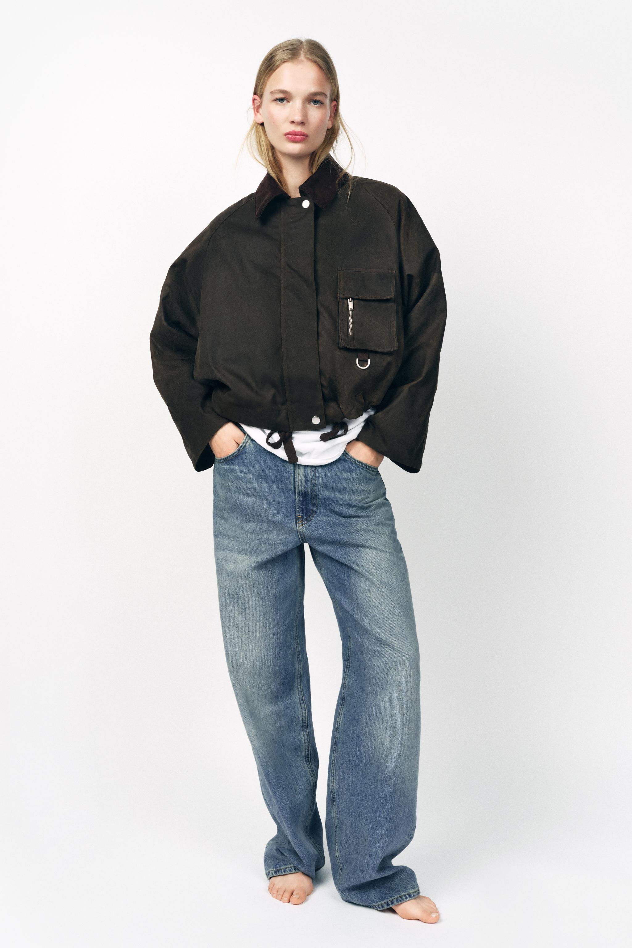 Waxed collar jacket