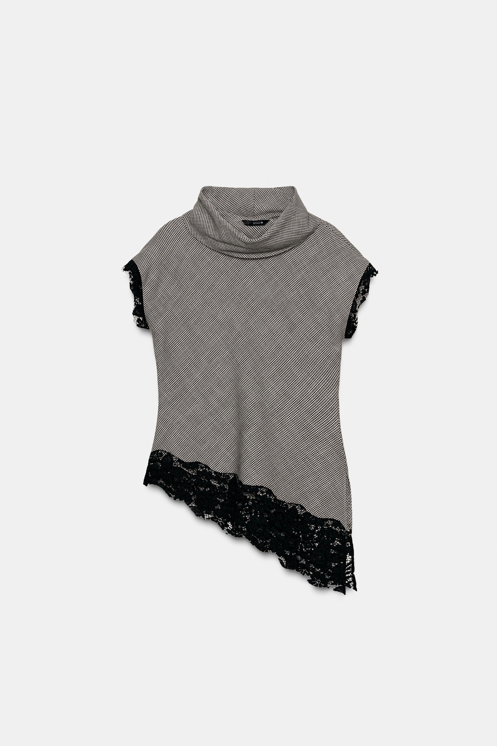 Houndstooth body with lace