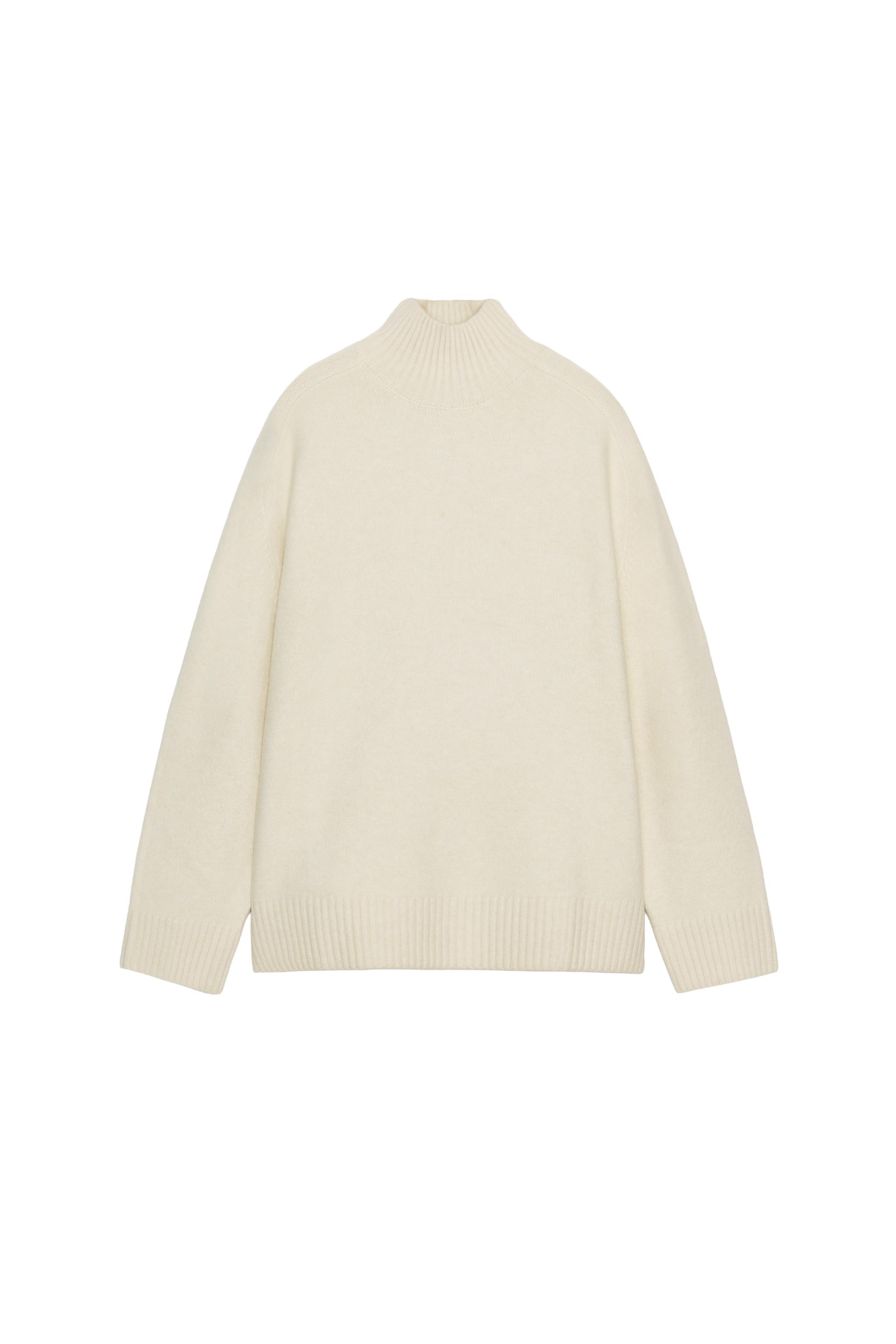 High-Neck Knit Sweater