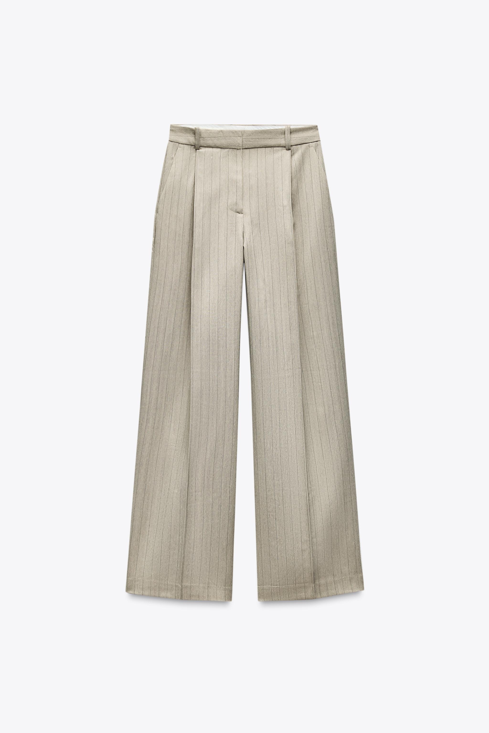 Striped tapered trousers
