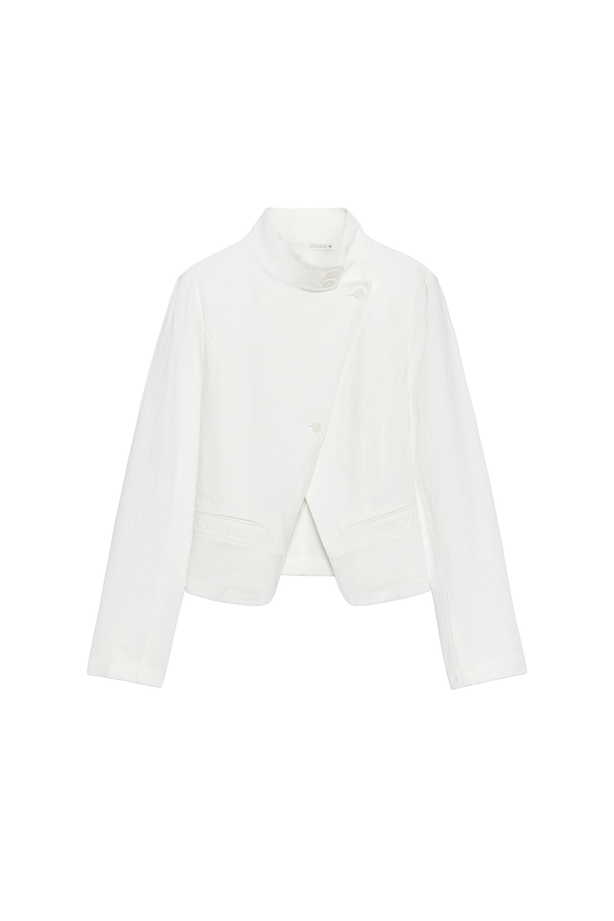 Double-breasted ramie jacket