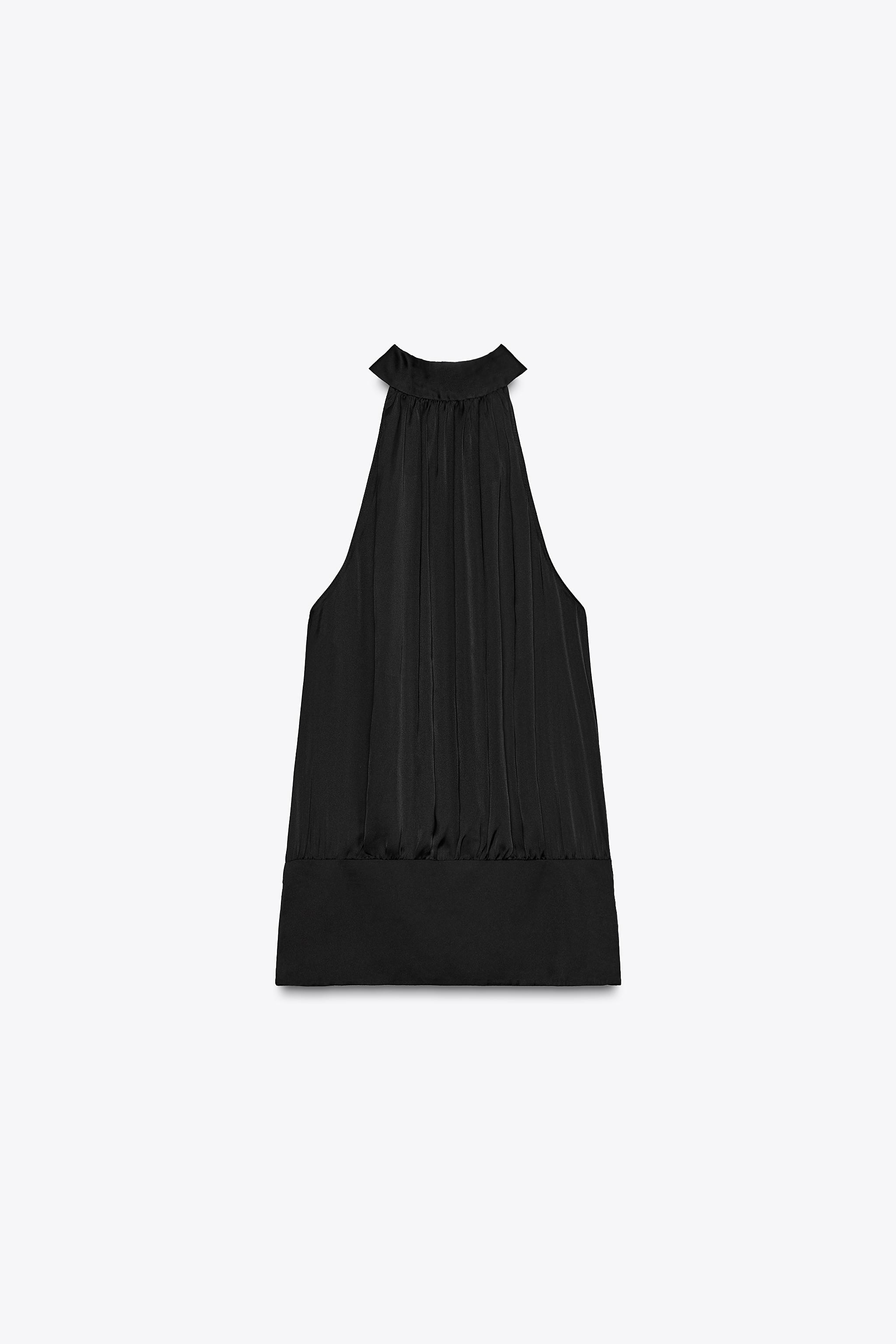 Satin halter-neck top