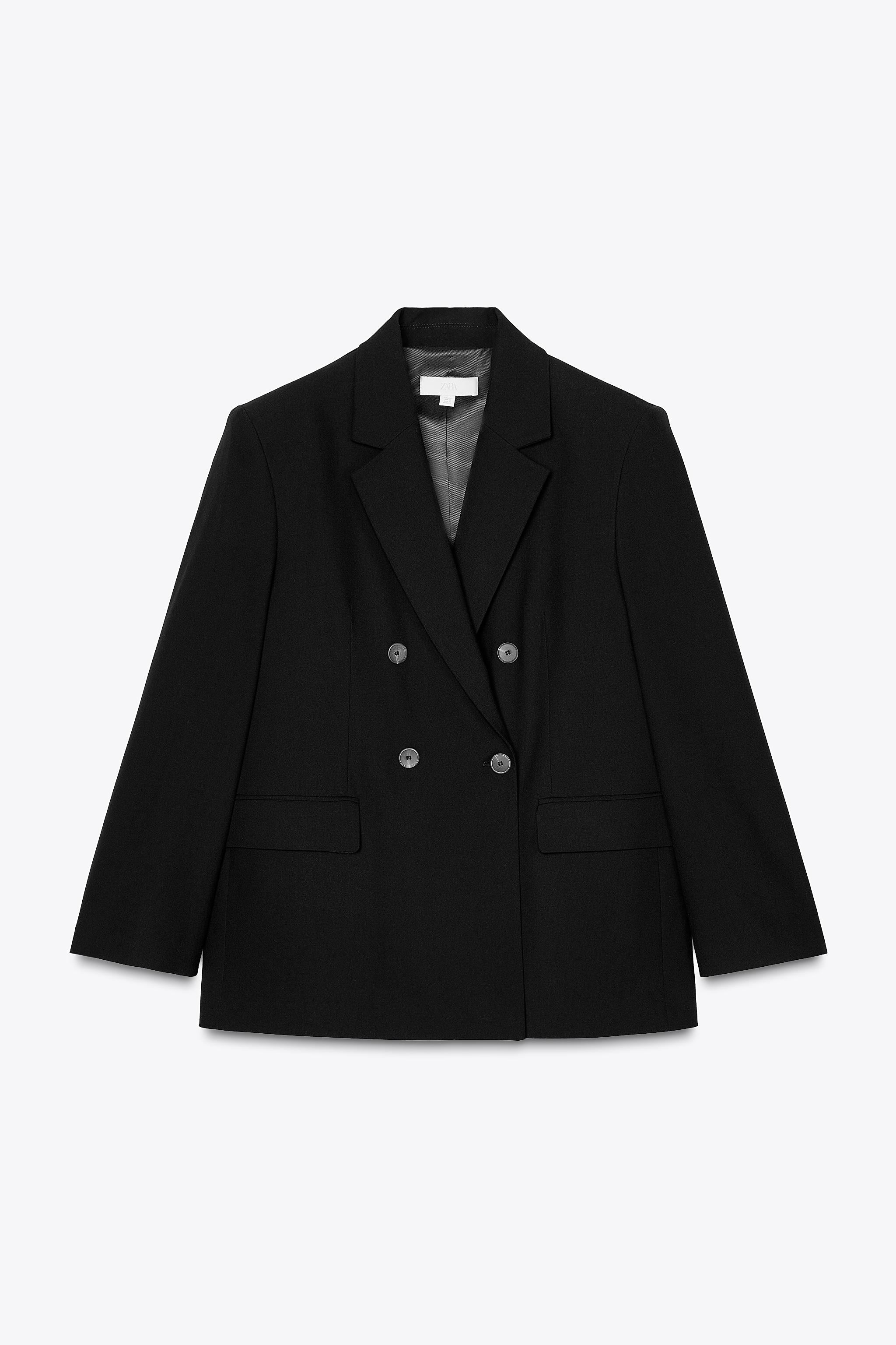 Oversized padded-shoulder blazer