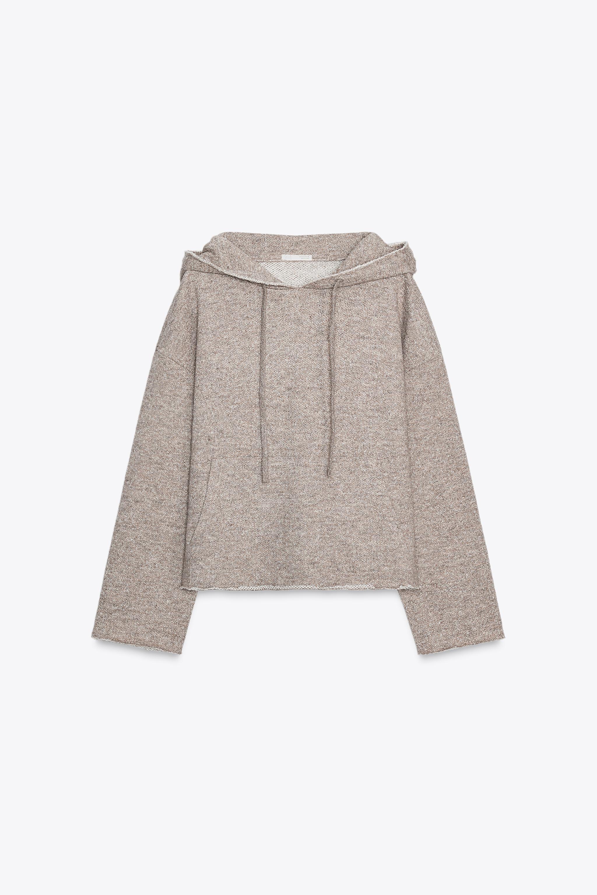 Textured hooded sweatshirt