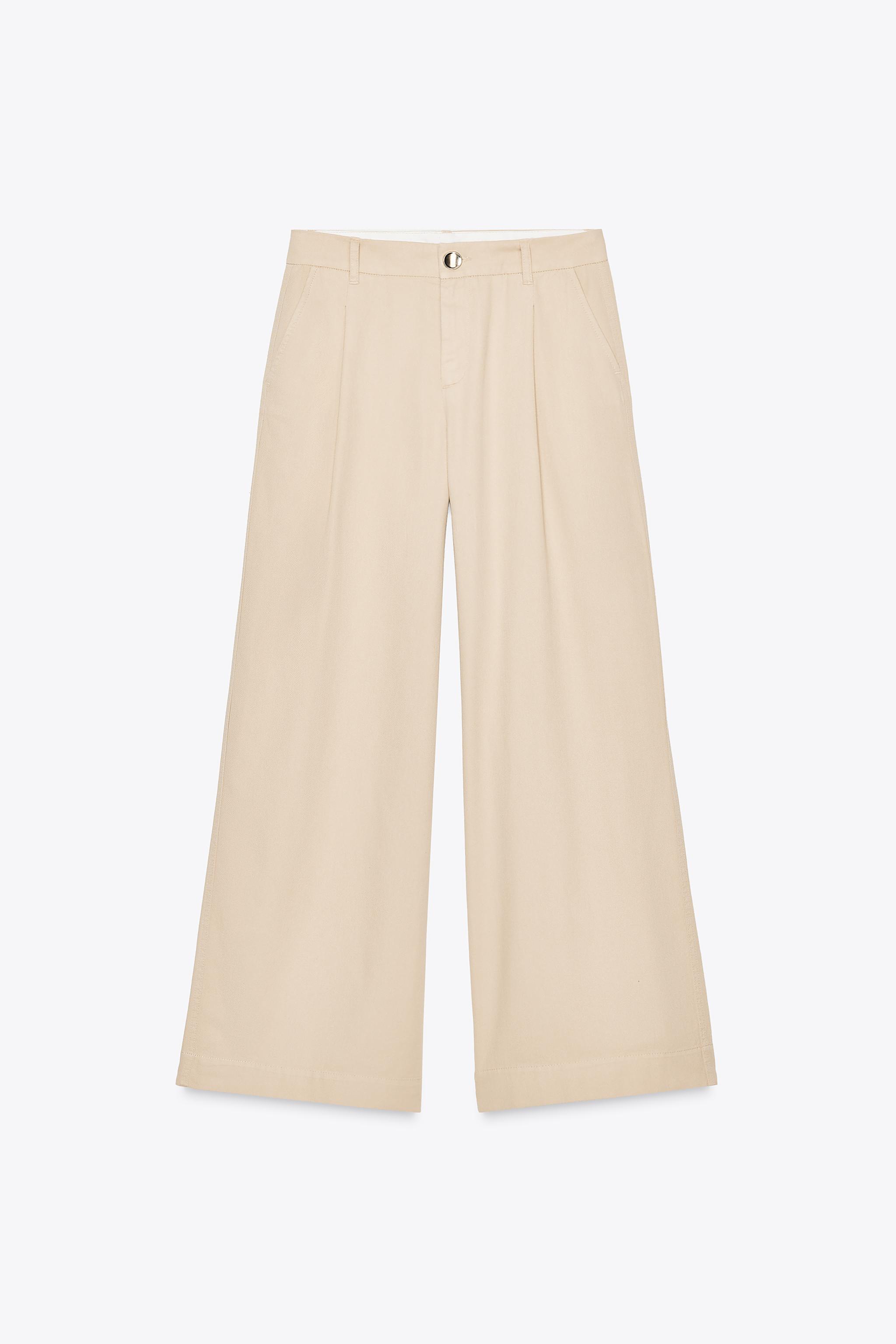 Wide leg trousers with studs