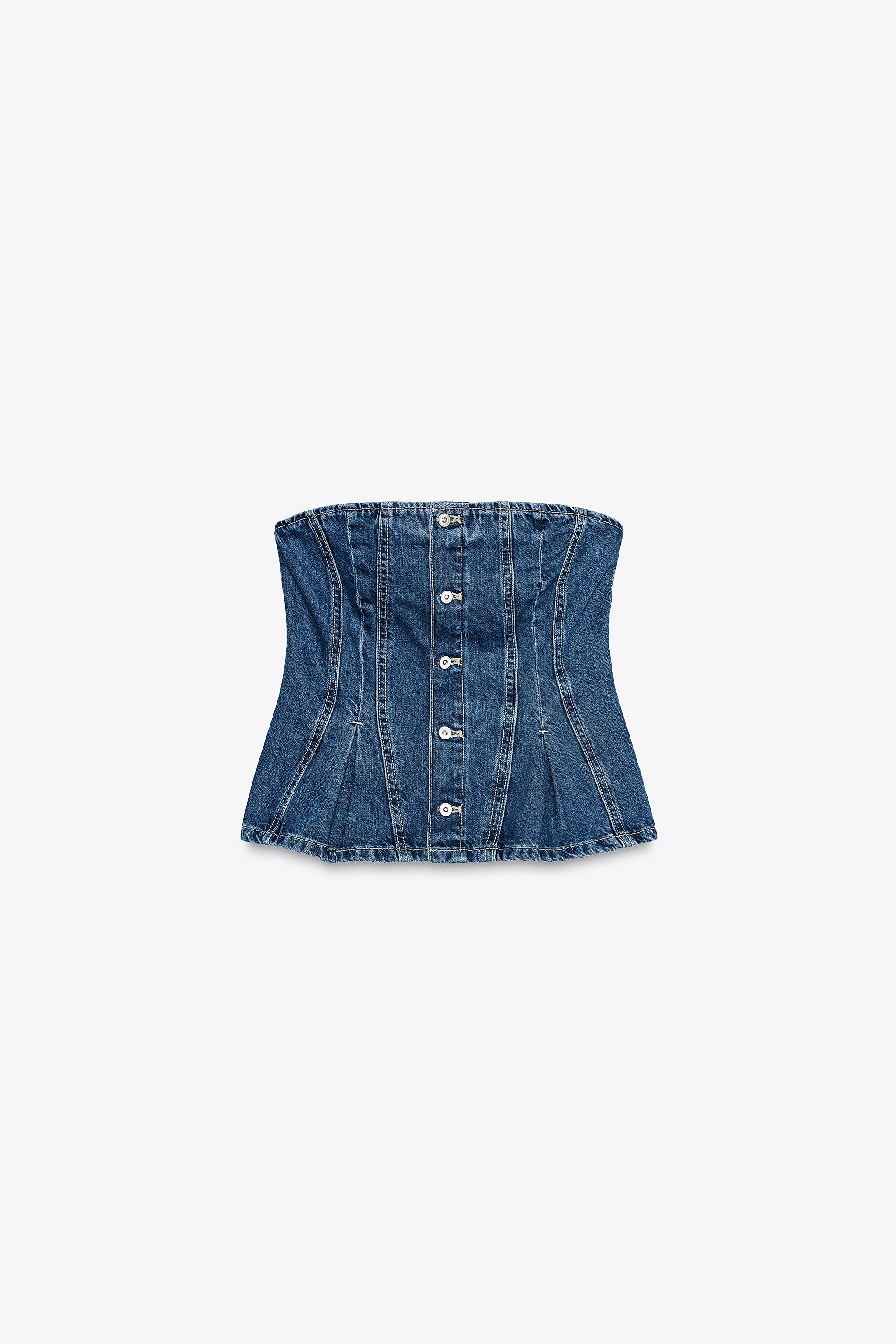 Denim bandeau top