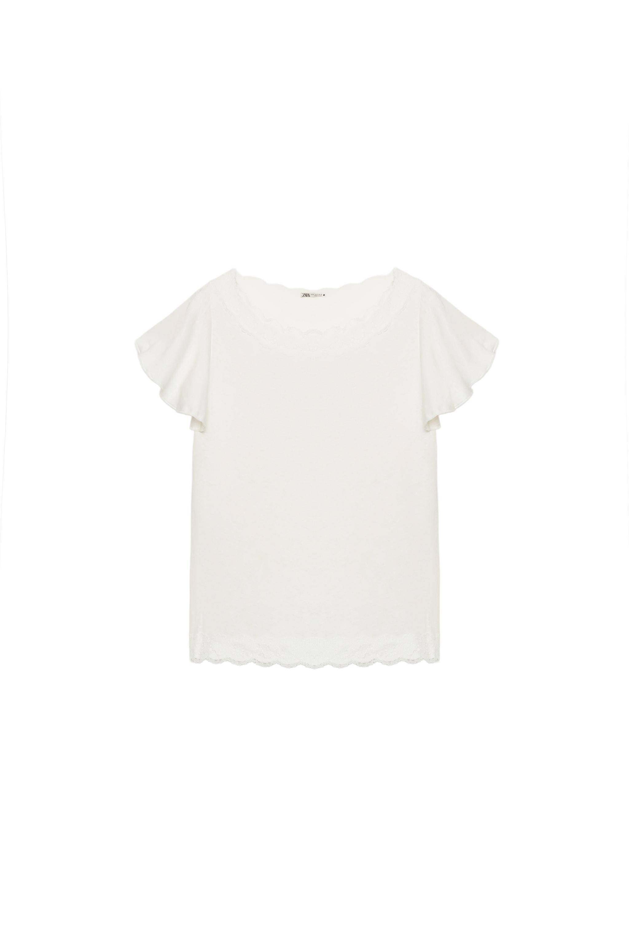 Lace ruffle sleeve top