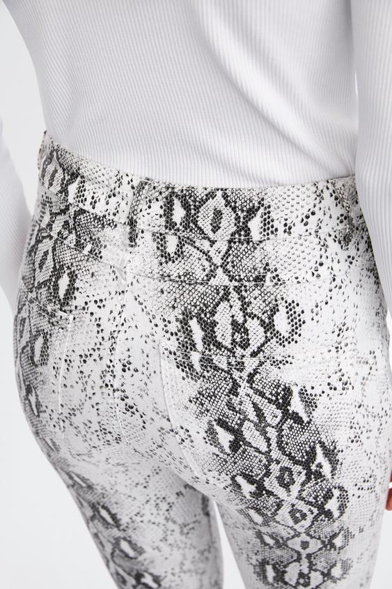zara jeans zw premium high waist snake print zara jeans zw premium high waist snake print