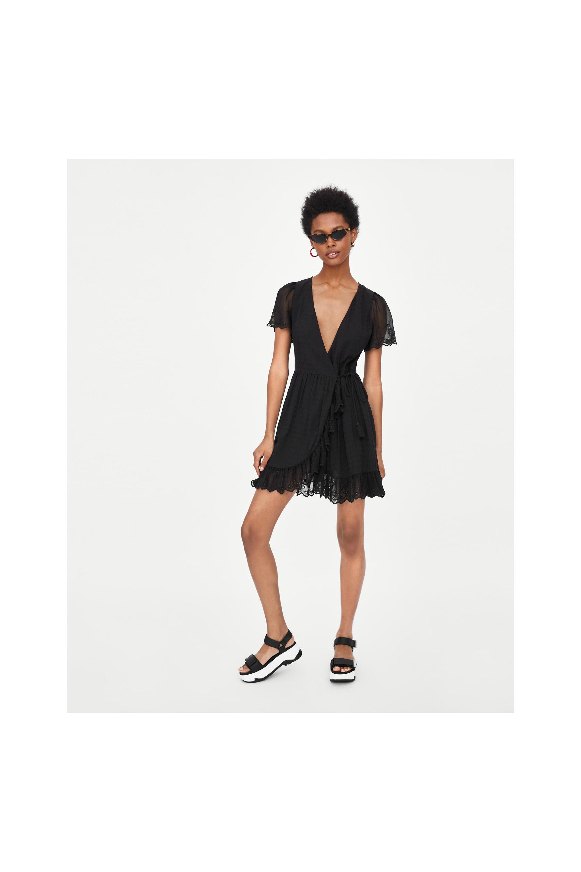 Платье рубашка Zara черное
