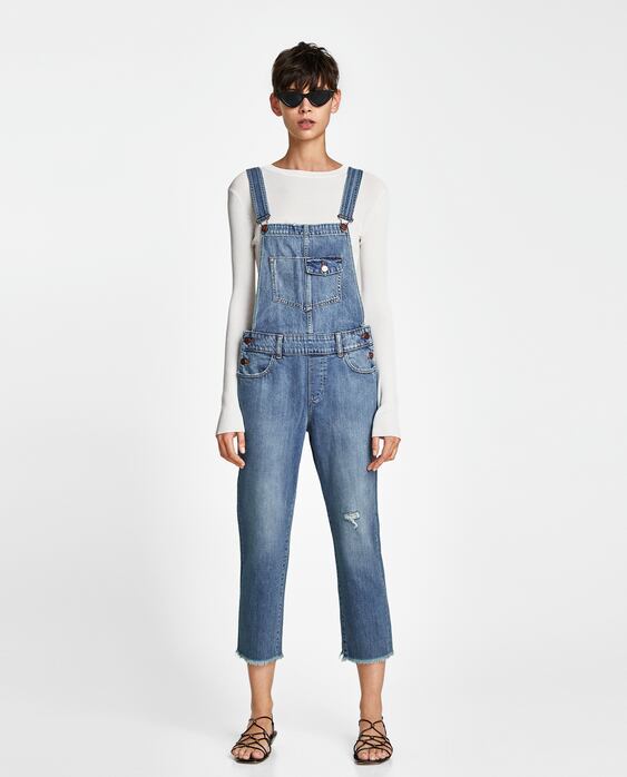 Zara DUNGAREES WITH FRAYED TRIMS at £49.99 | love the brands