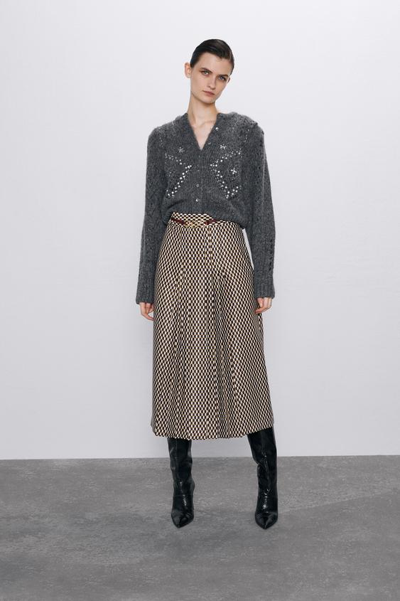 Zara BEADED KNIT CARDIGAN 03653111I2019