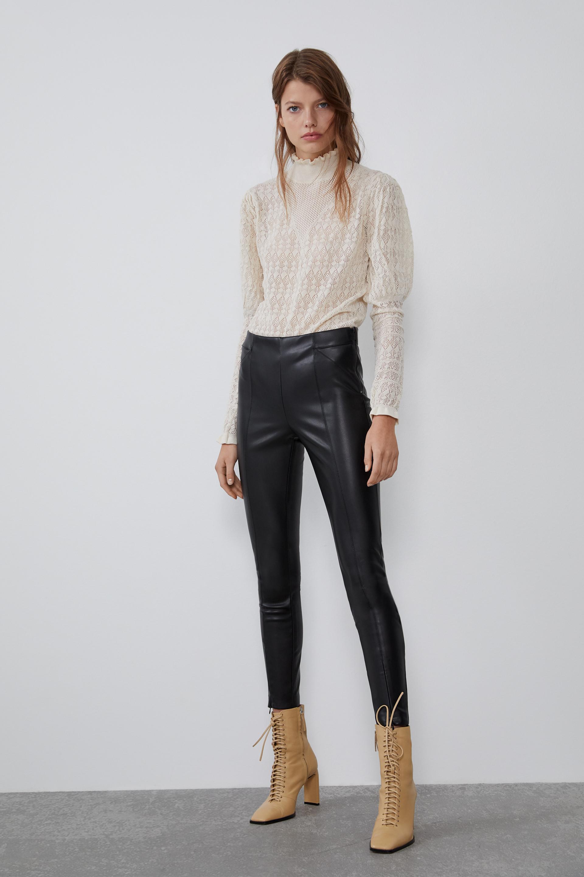 Кожаные штаны Zara woman