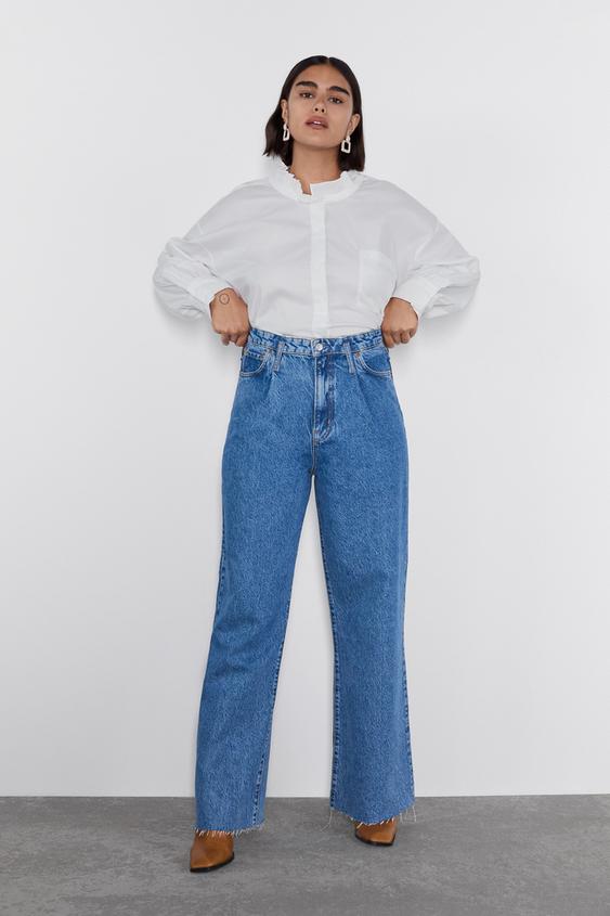 Modalite.net - Zara JEAN ZW PREMIUM LARGE jean blanc large zara
