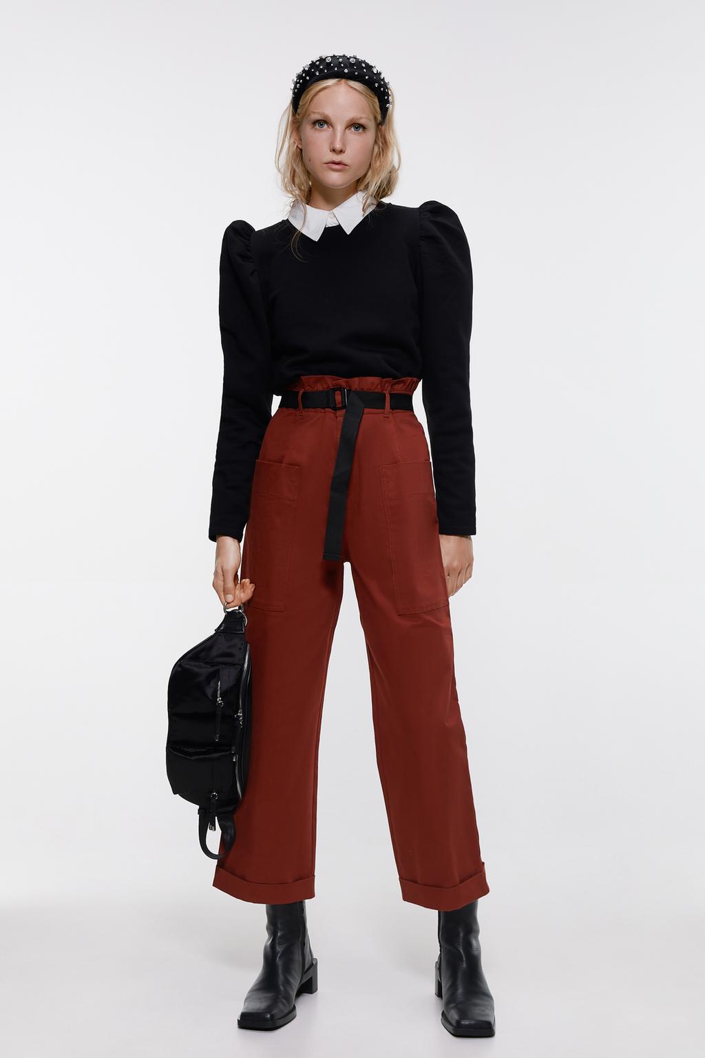 PANTALON TAILLE HAUTE AVEC CEINTURE PANTALON TAILLE HAUTE AVEC CEINTURE