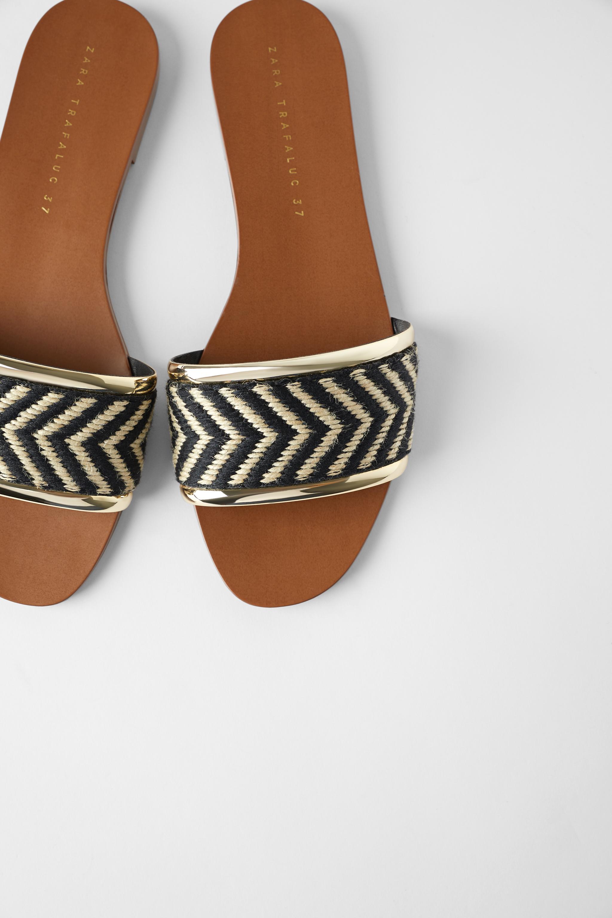 Zara FLAT NATURAL SANDAL