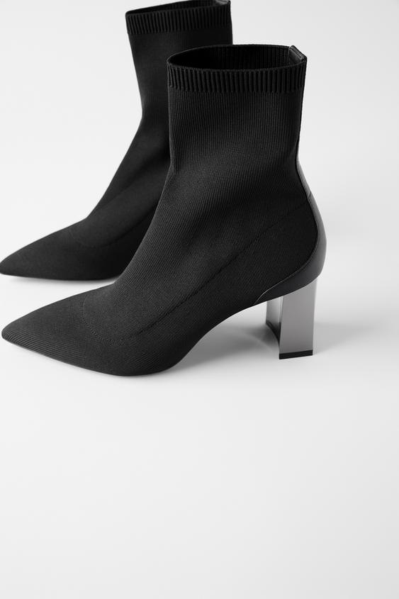 metalik topuk detayli strec bilekte bot