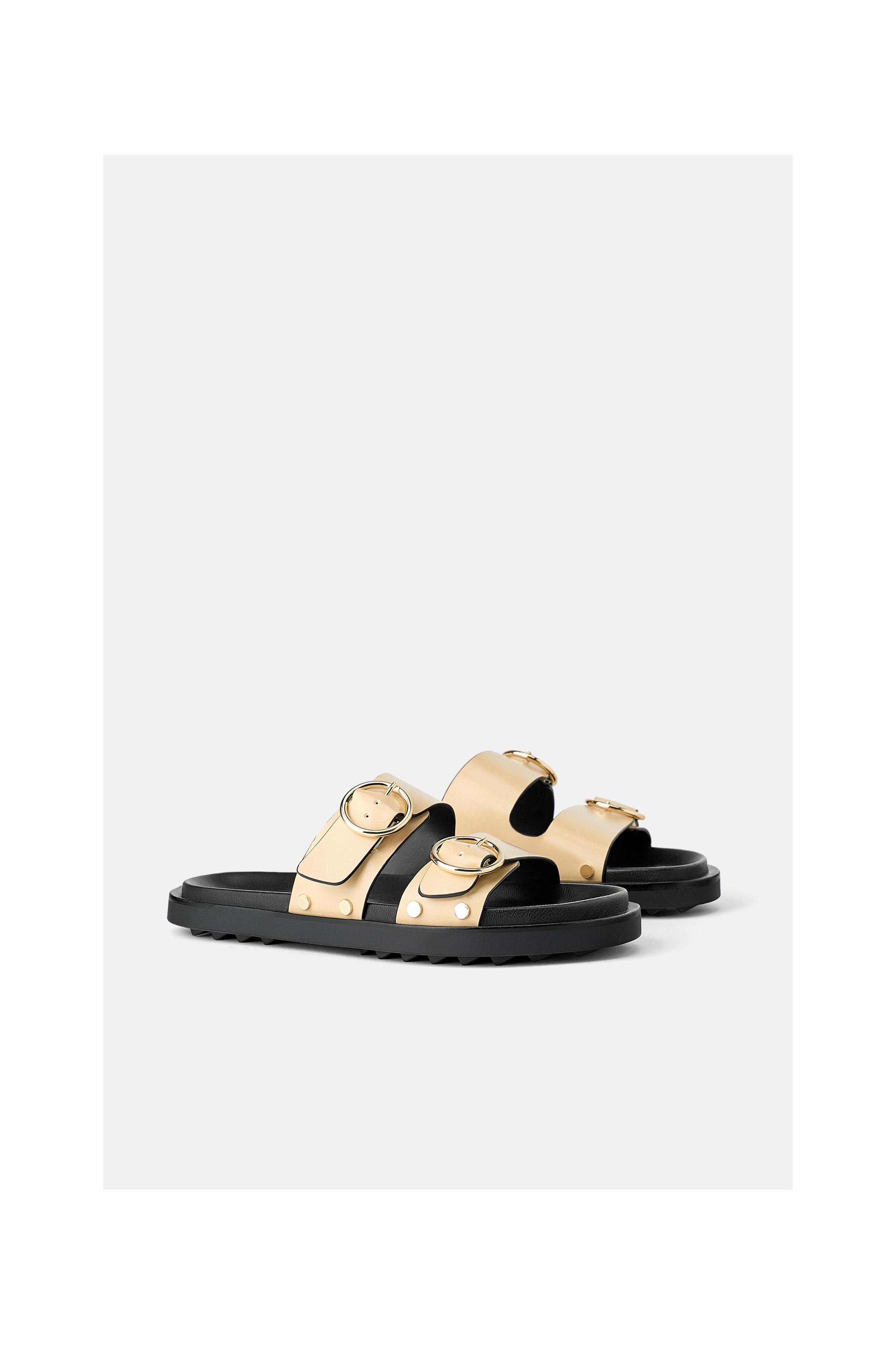 Zara FLAT SANDALS WITH RINGS