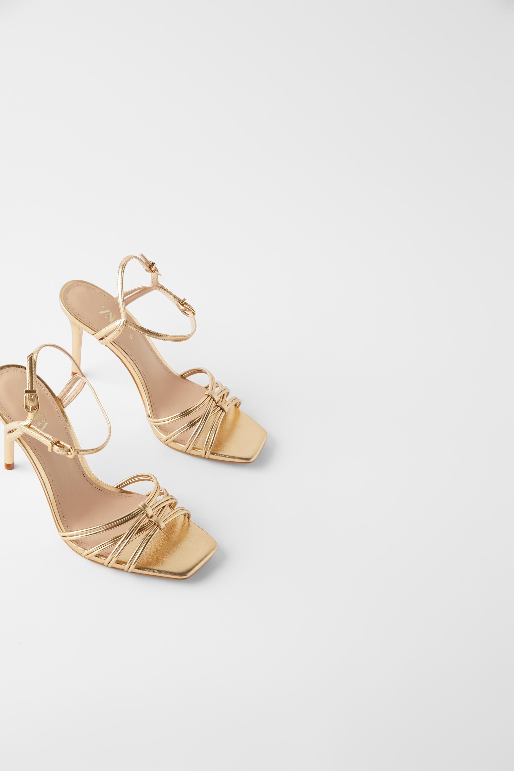 Zara HIGH HEELED SANDALS WITH TUBULAR STRAPS