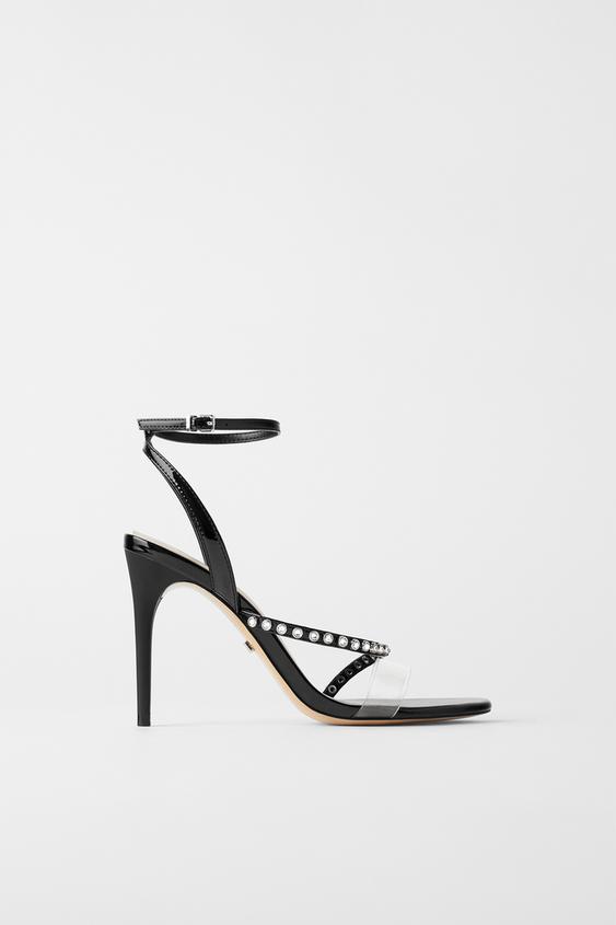 Zara VINYL BEJEWELED HIGH HEEL SANDALS 2 Zara VINYL BEJEWELED HIGH HEEL SANDALS 3