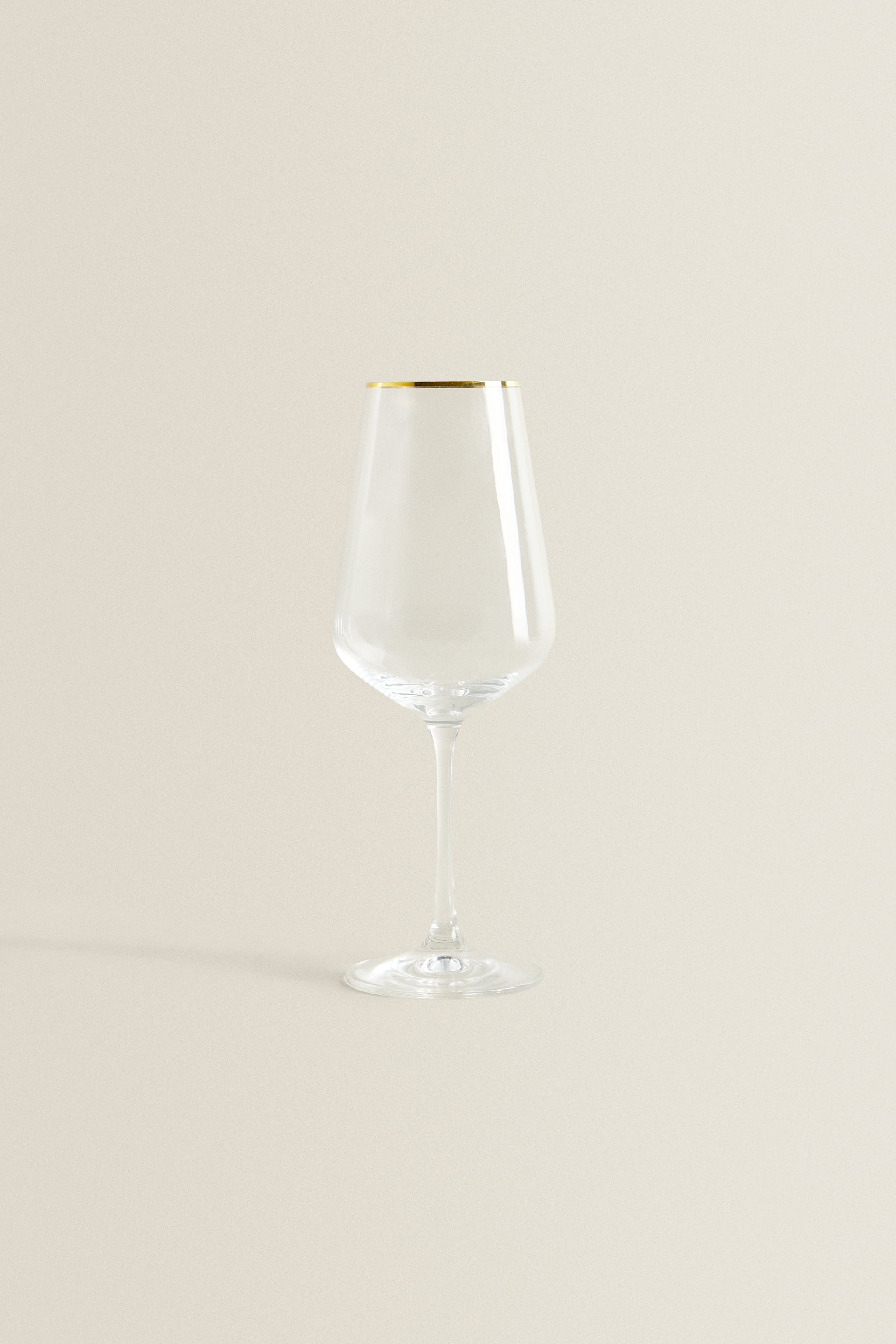 BOHEMIA CRYSTAL GOLD-RIMMED WINE GLASS
