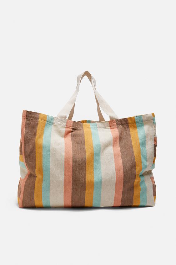 STRIPED SHOPPER BAG