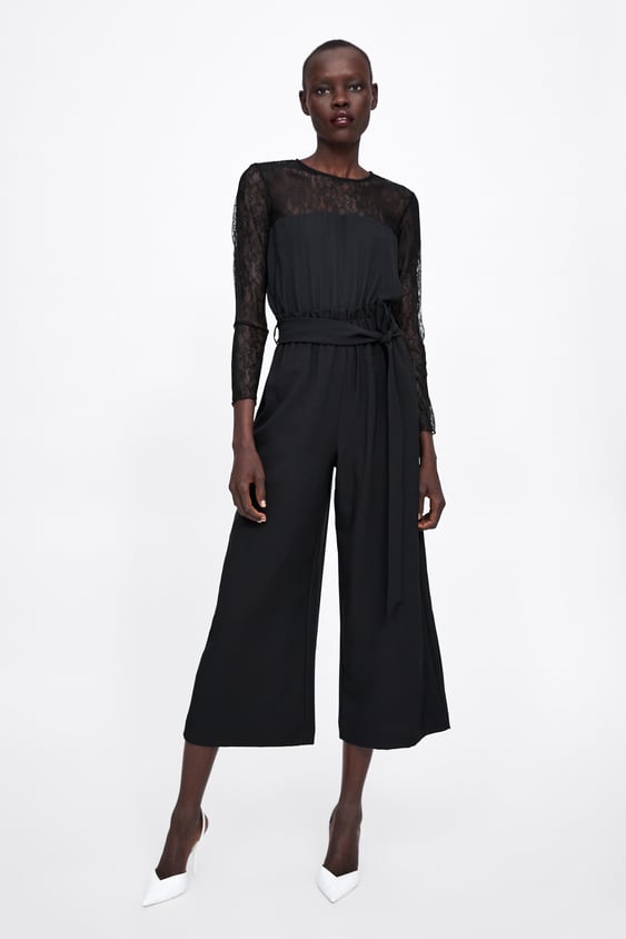Zara MIXED JUMPSUIT WITH LACE - 02060559-V2019
