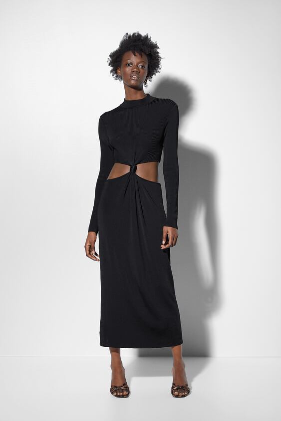 Zara LONG DRESS WITH CUT OUTS AND KNOTS - 02142004-V2019