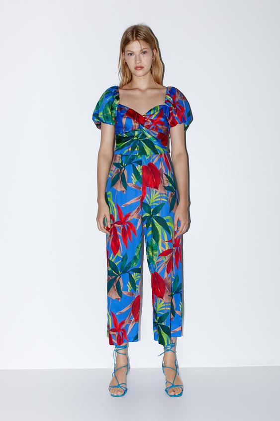 Floral Print Jumpsuit Zara Floral Print Jumpsuit Zara