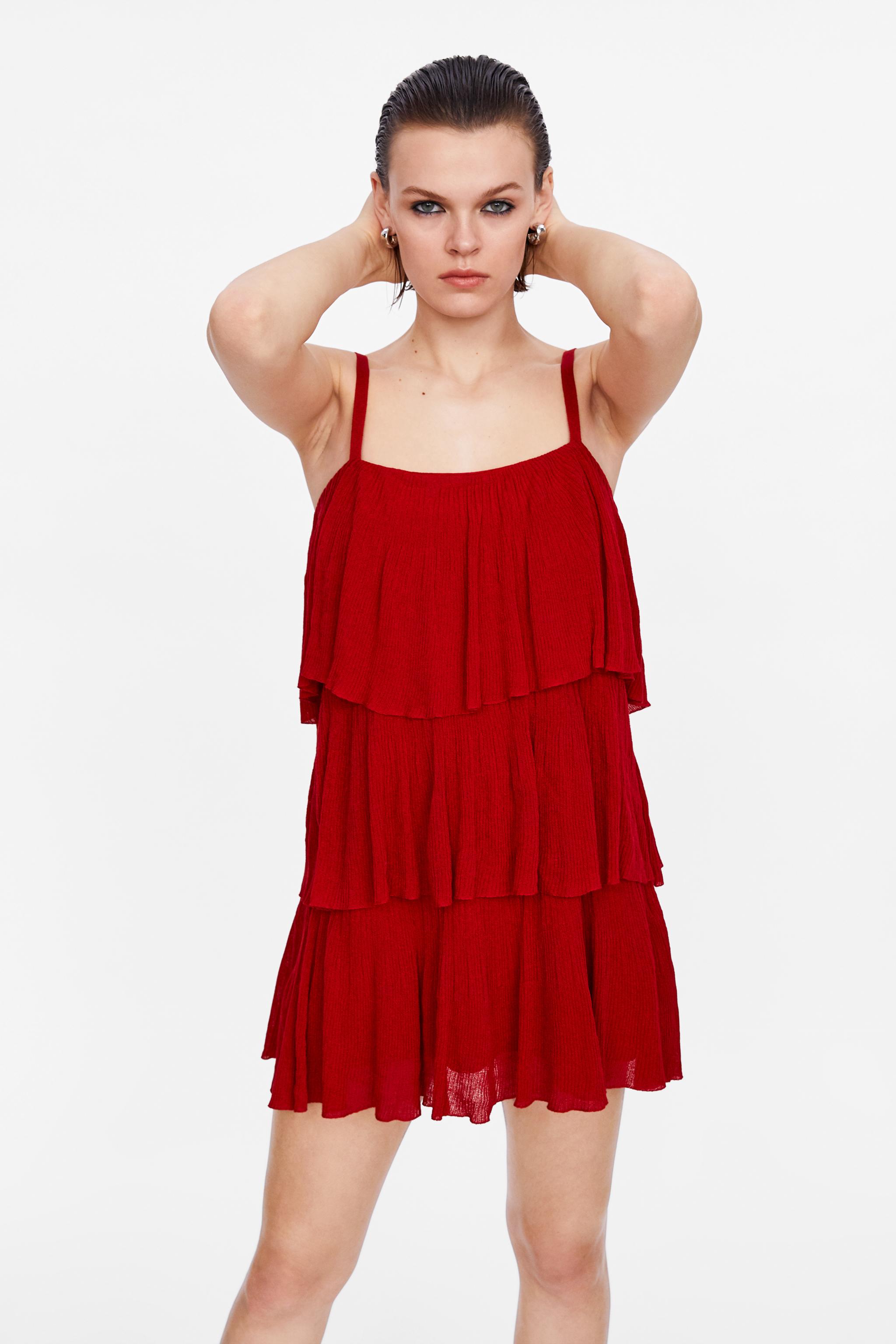 Zara RUFFLED KNIT DRESS