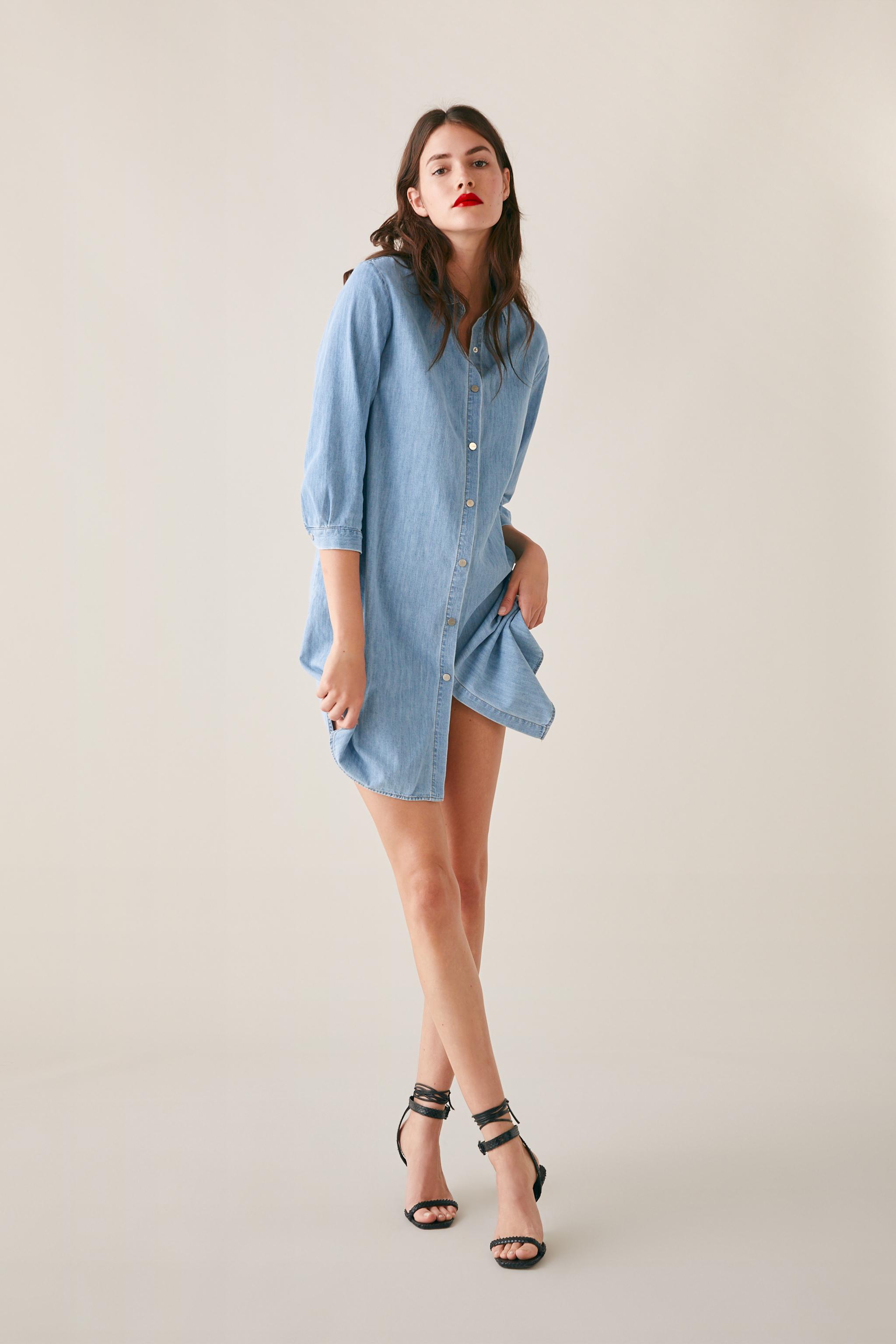 Zara LONG DENIM SHIRT