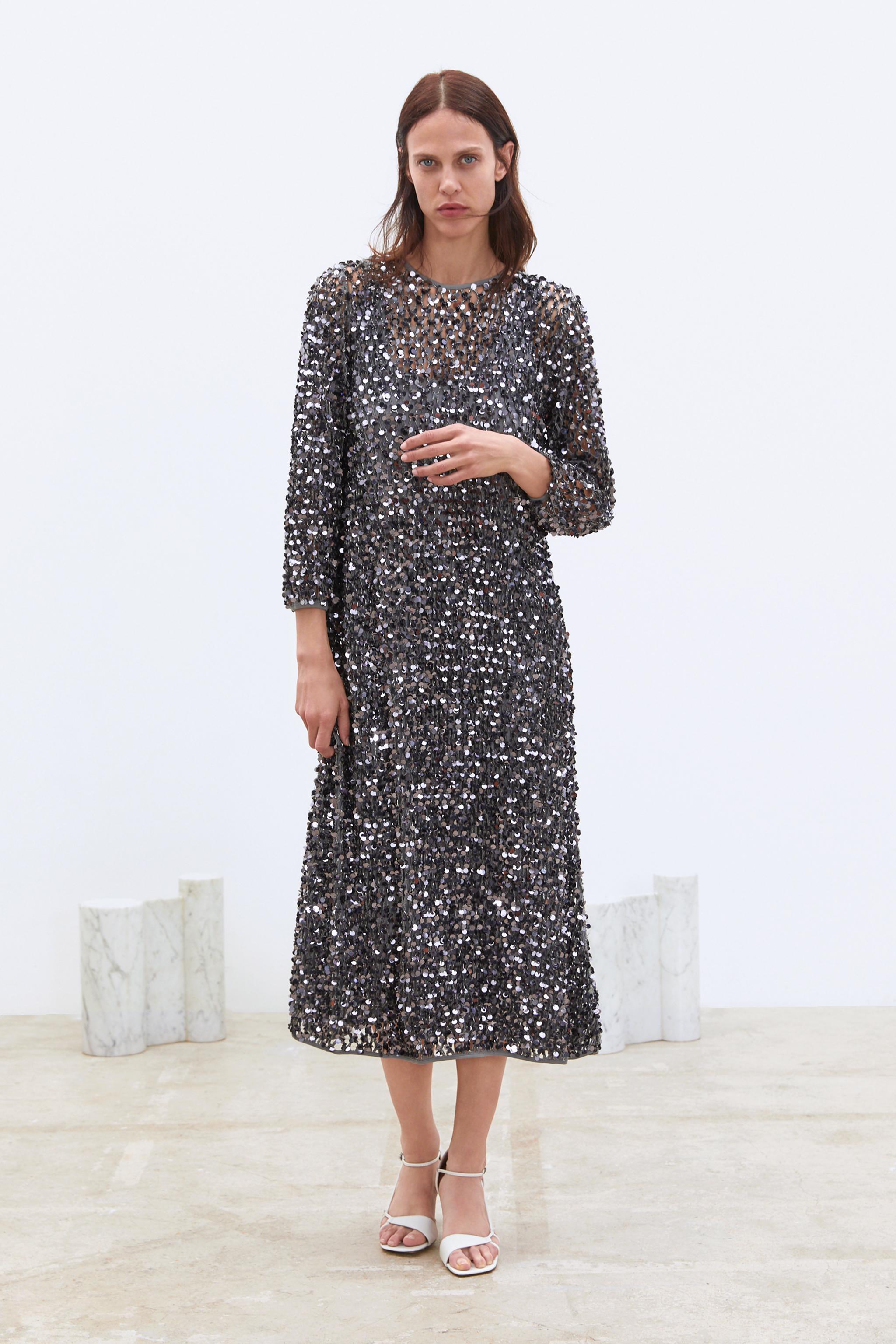 Zara LIMITED EDITION MESH SEQUIN DRESS