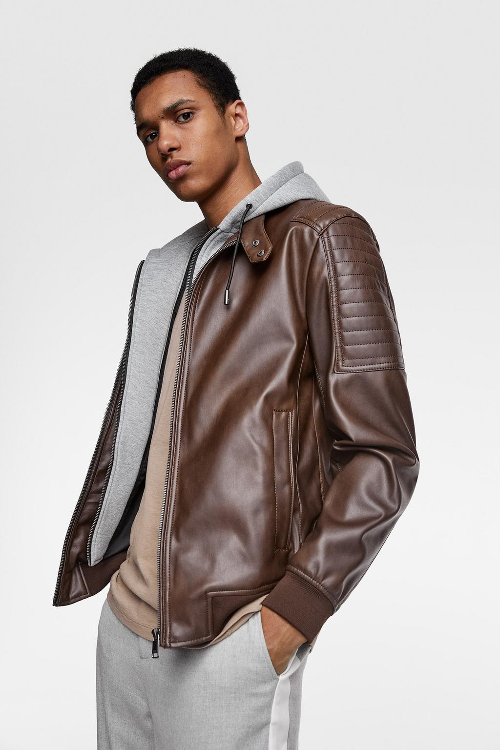 Zara Genuine Leather Jacket Mens Images