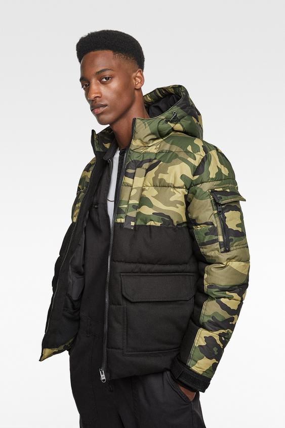 Modalite Net Zara Kontrast Kamuflaj Sisme Mont 05475400 V2019