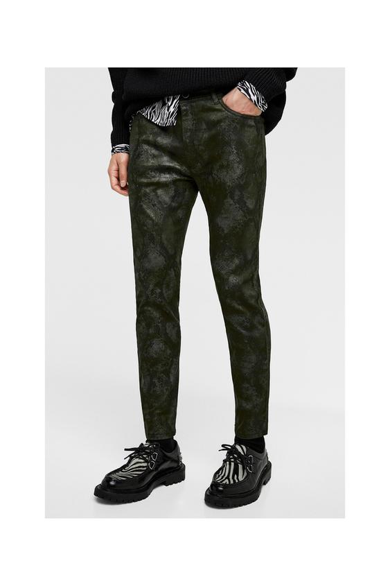 kamuflaj yilan derisi gorunumlu pantolon