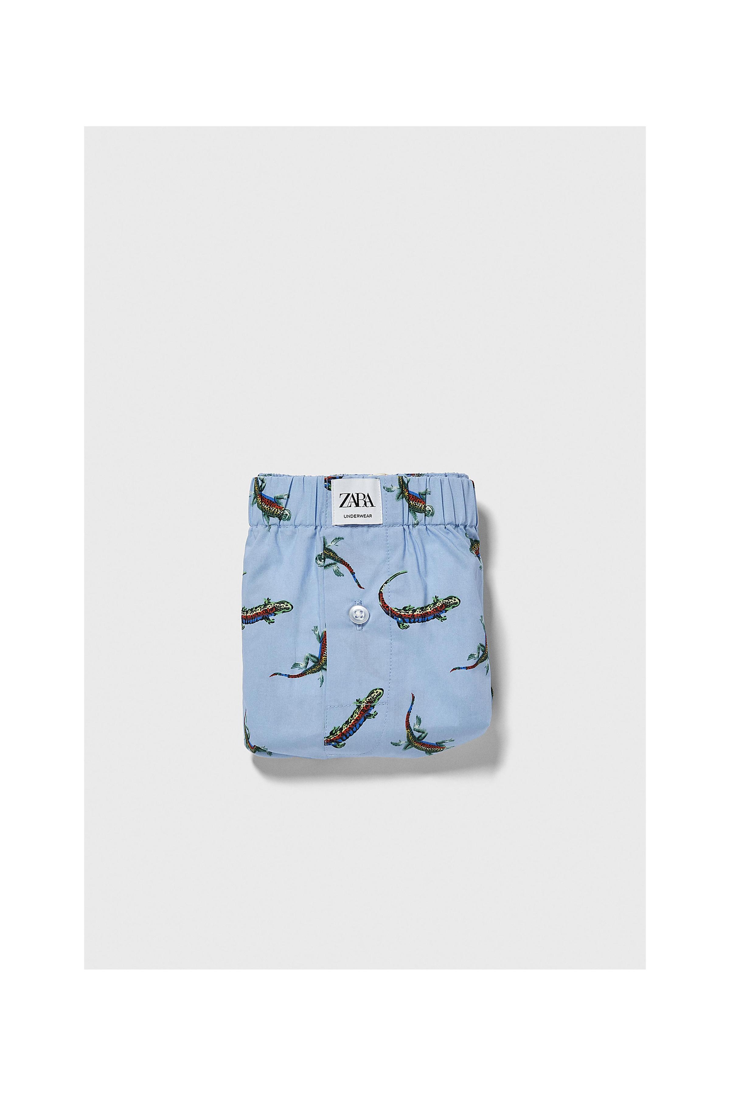 Zara IGUANA PRINT POPLIN BOXERS