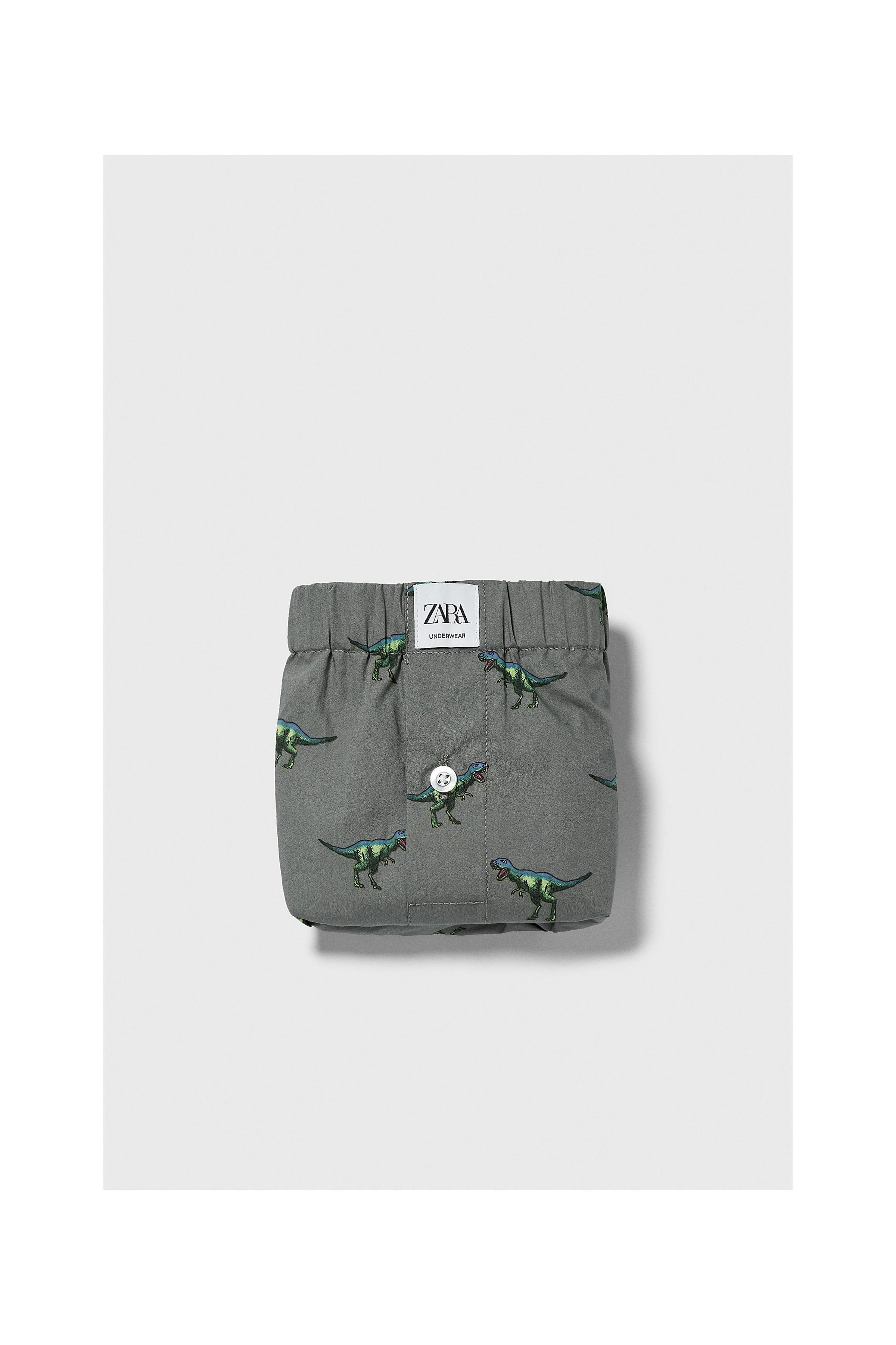 Zara DINOSAUR PRINT POPLIN BOXERS