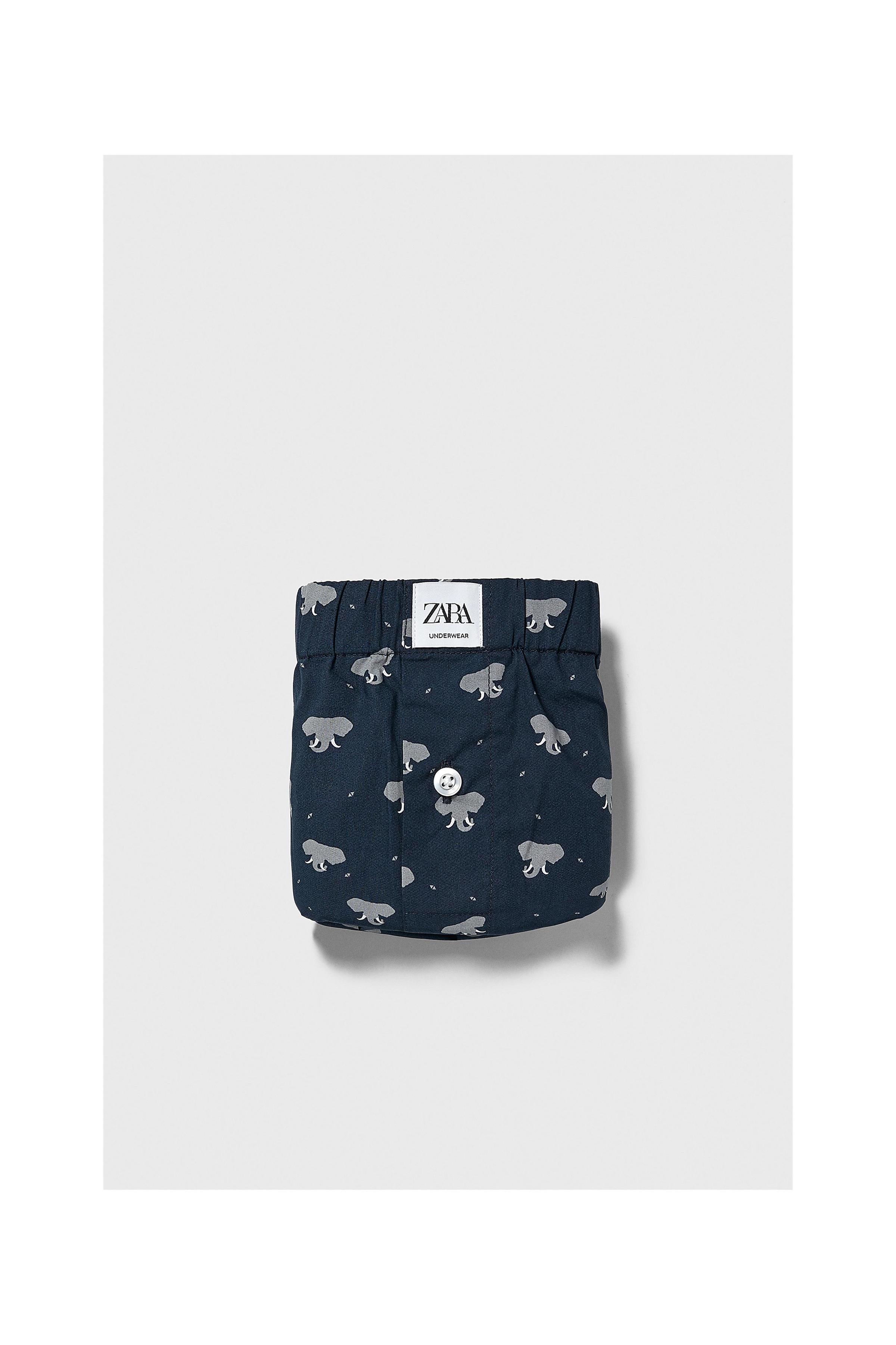 Zara ELEPHANT PRINT POPLIN BOXERS