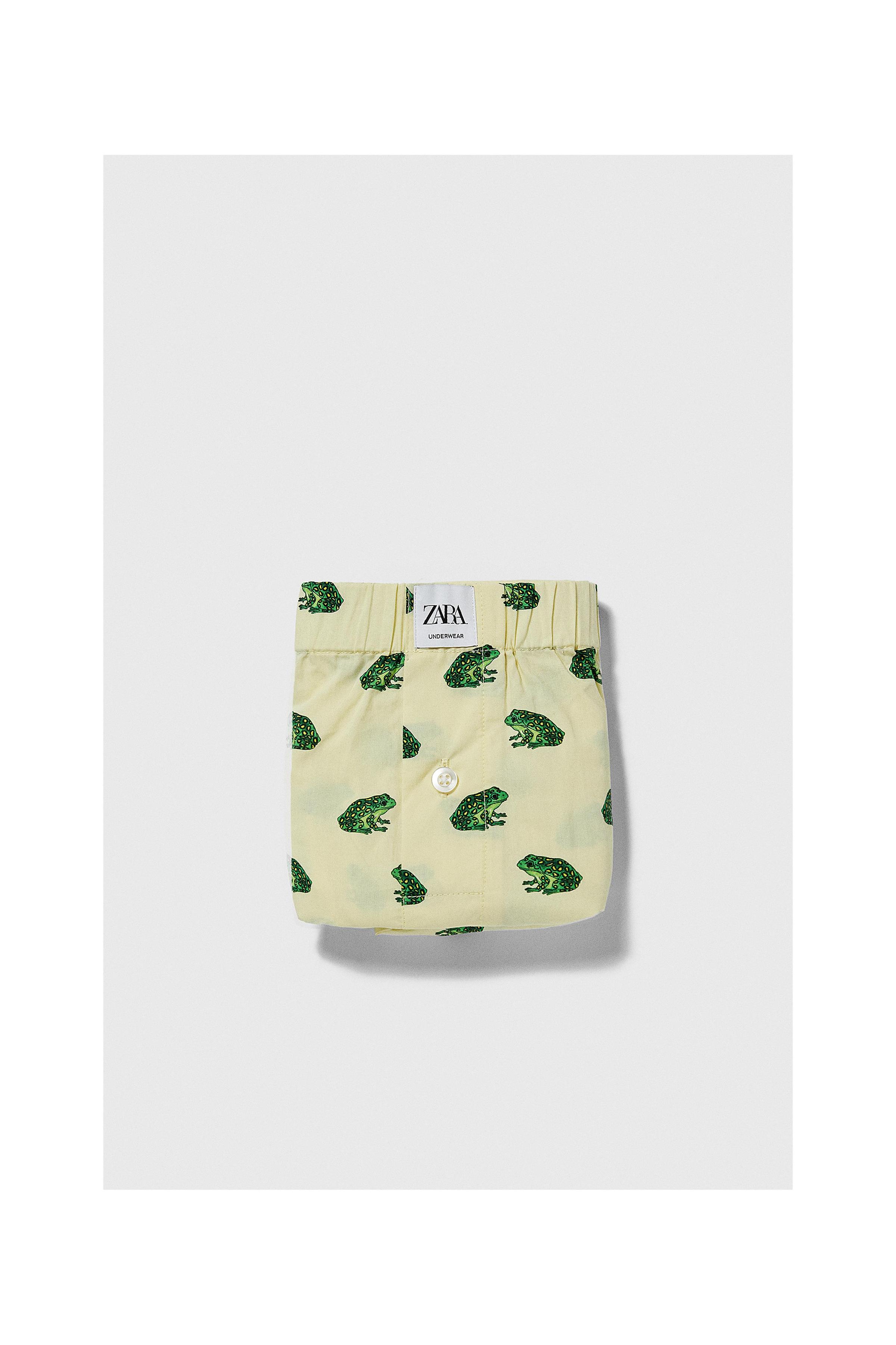 Zara FROG PRINT POPLIN BOXERS