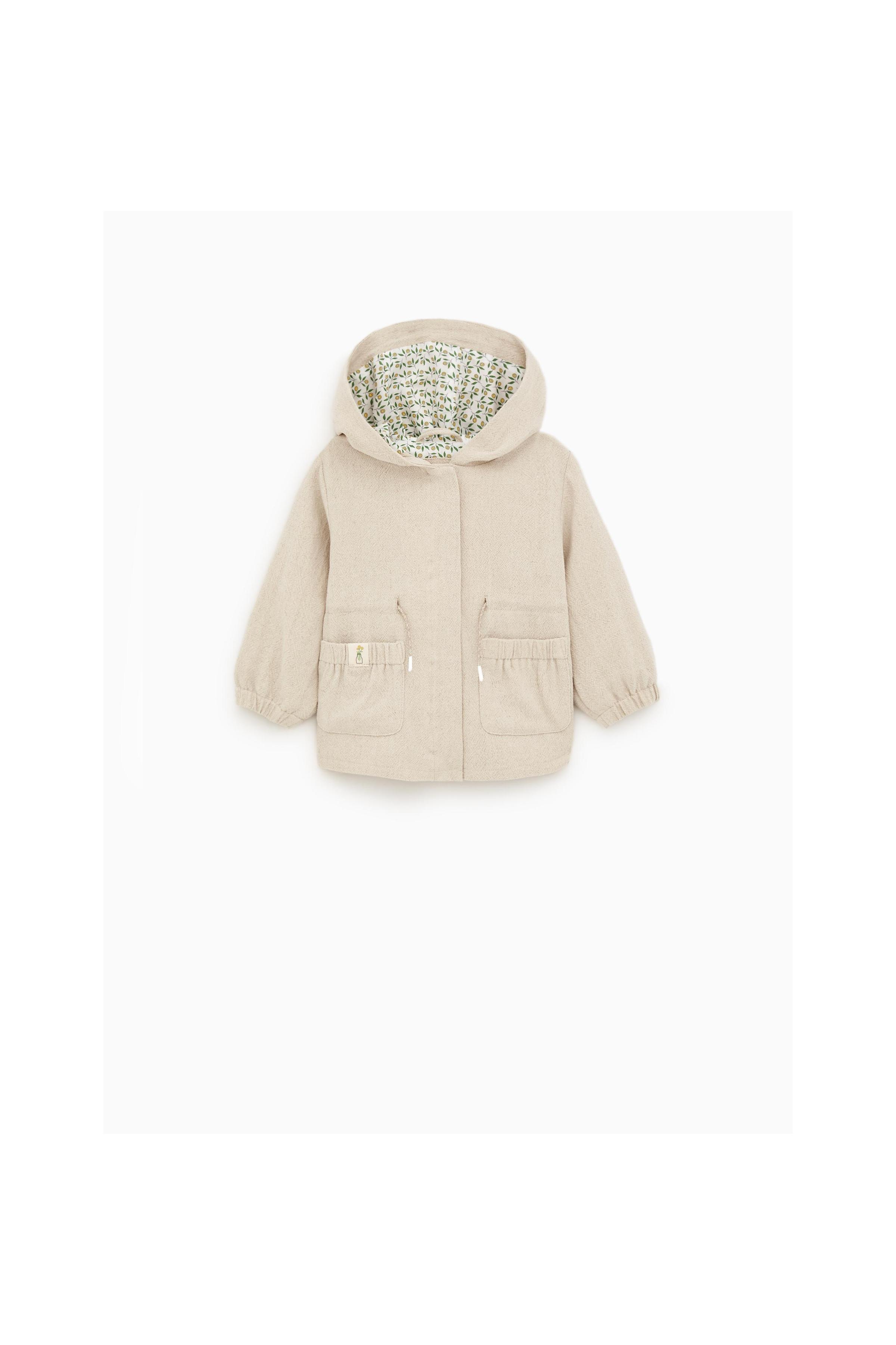 Zara NATURAL JACKET WITH DRAWSTRINGS