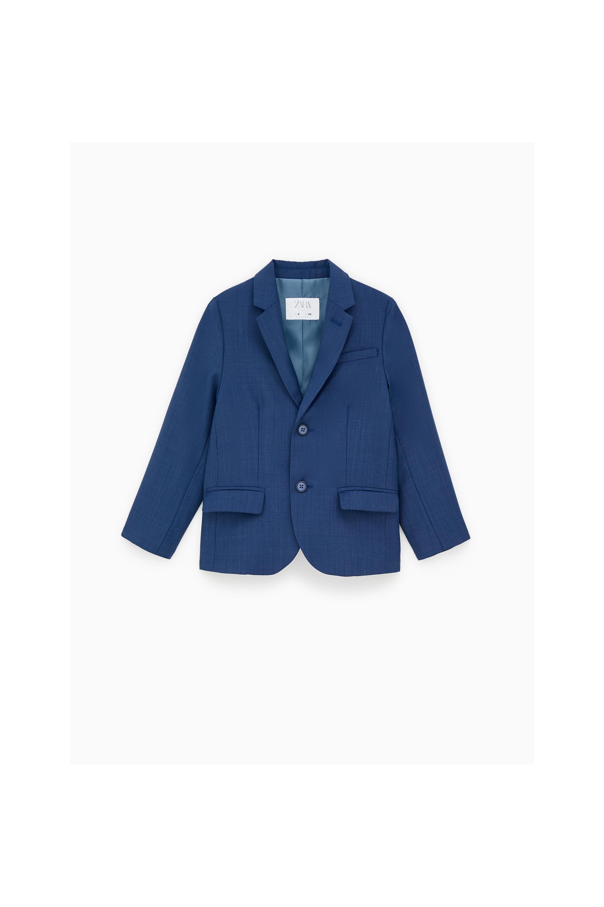 Zara PATTERNED TEXTURED WEAVE BLAZER