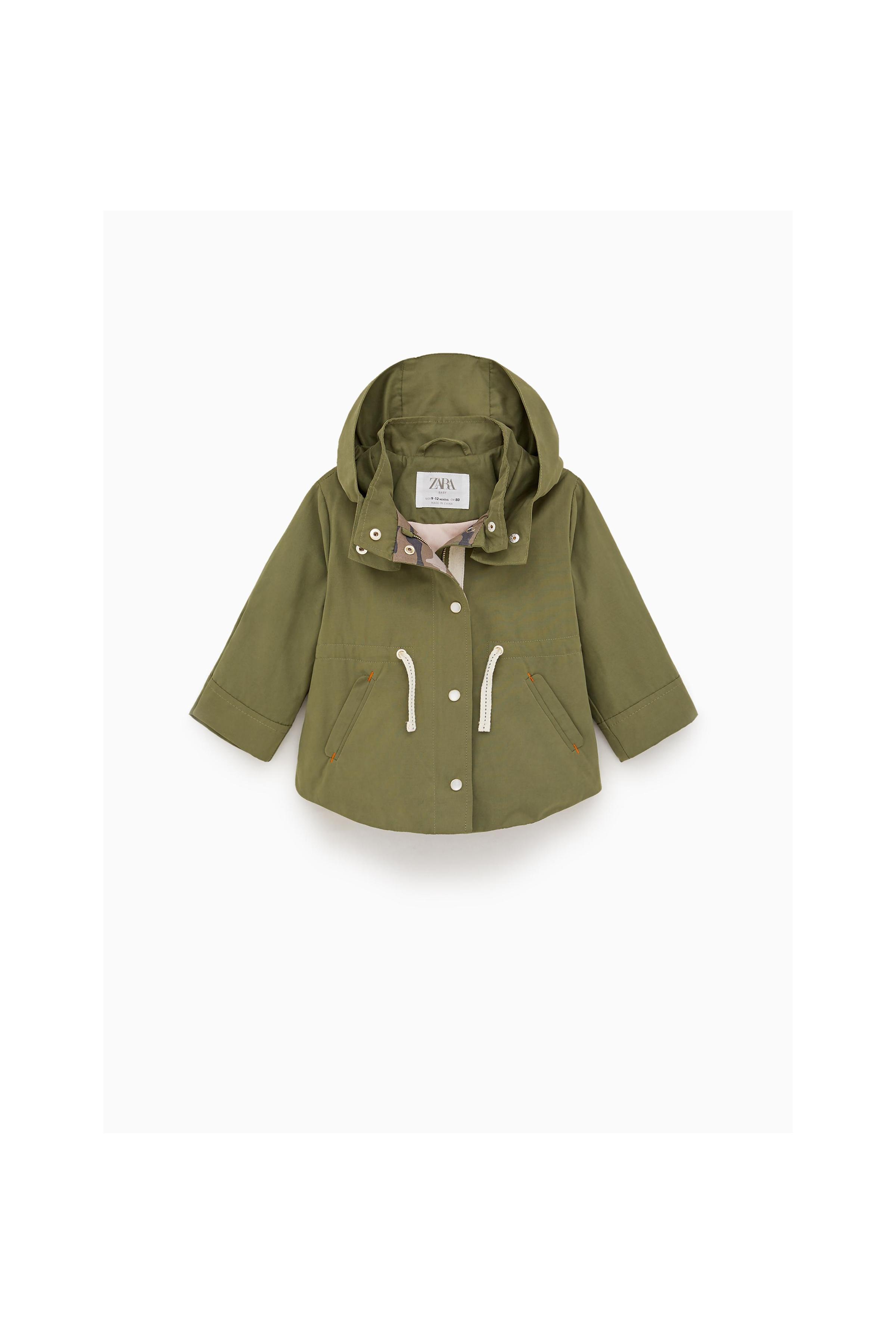 Zara PARKA WITH CAMOUFLAGE TRIM