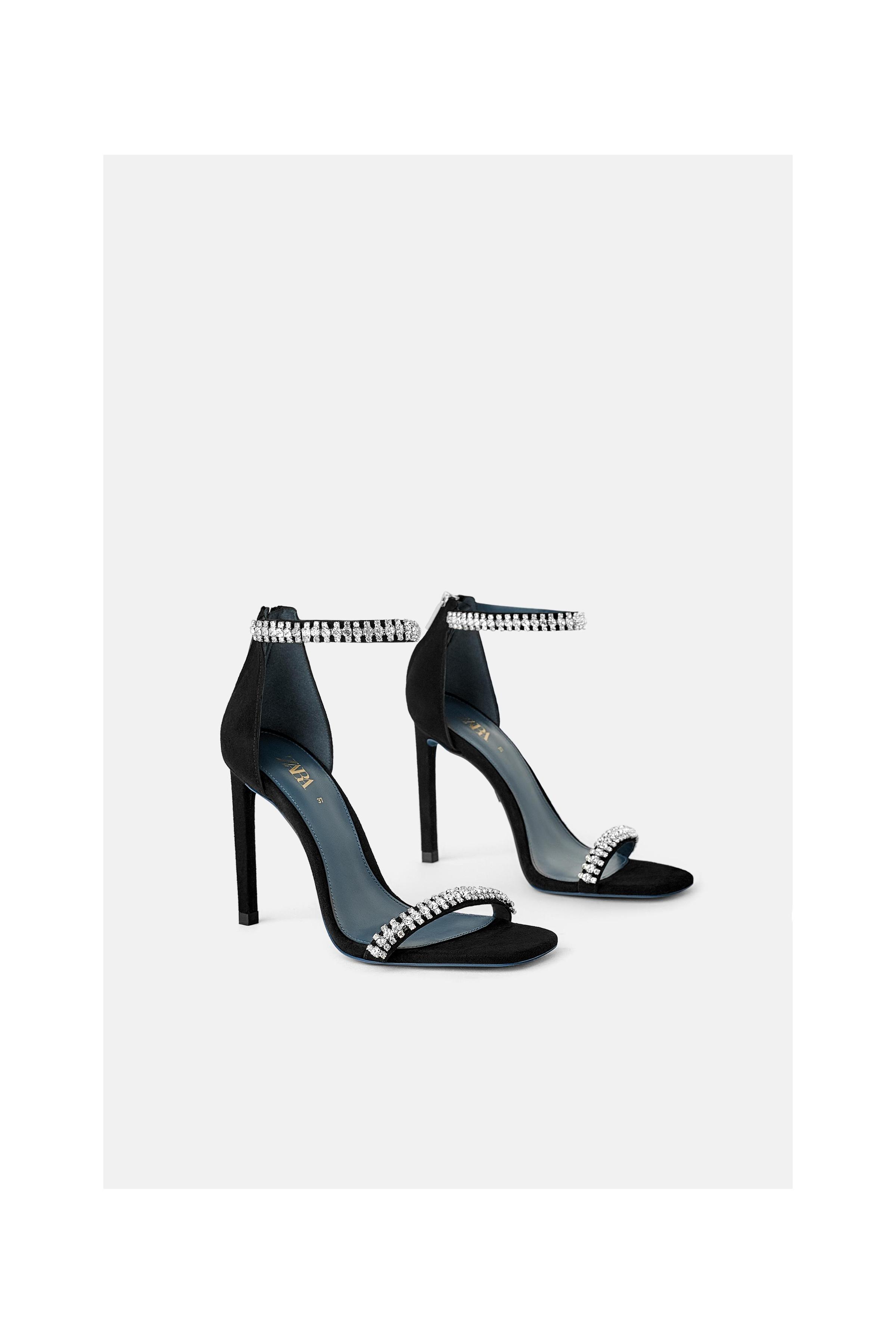 Zara BLUE COLLECTION HEELED LEATHER SANDALS