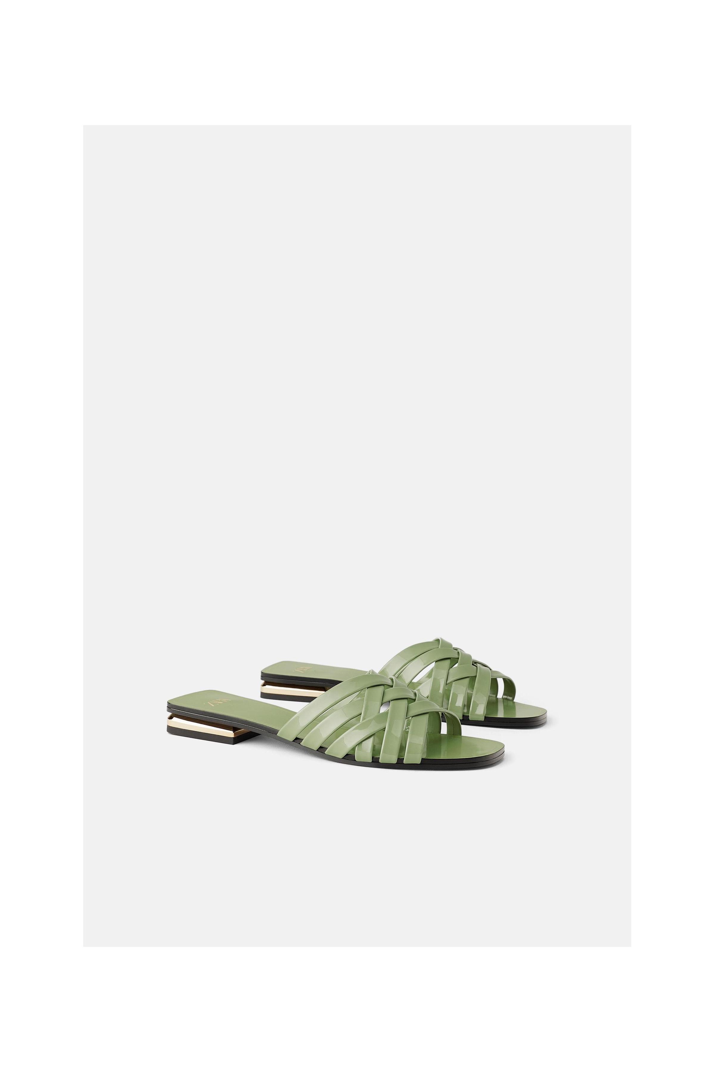 Zara PATENT FINISH SLIDES