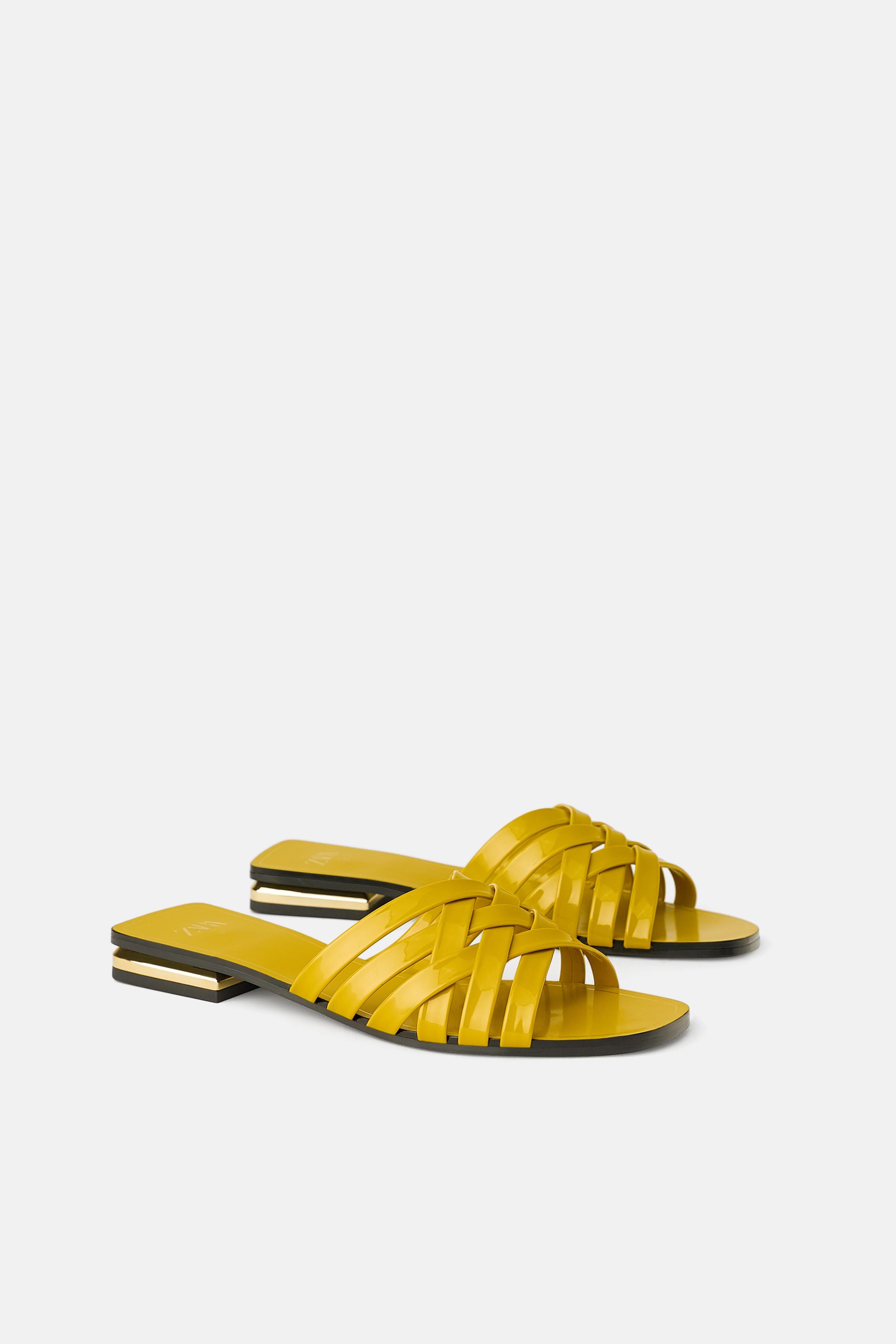 Zara PATENT FINISH SLIDES